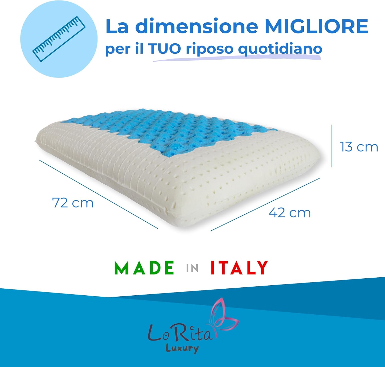 Lorita Luxury Cuscino Memory Foam Ortopedico 13cm - immagine 2