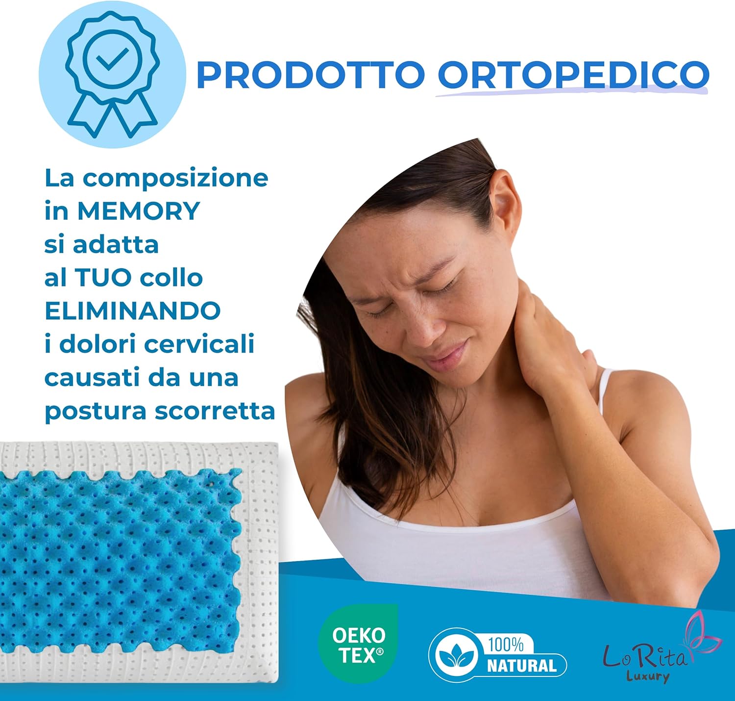 Lorita Luxury Cuscino Memory Foam Ortopedico 13cm - immagine 5