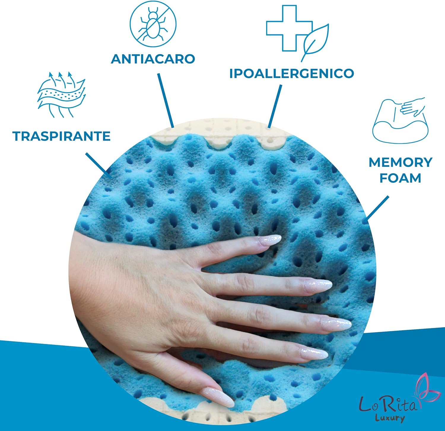 Lorita Luxury Cuscino Memory Foam Ortopedico 13cm - immagine 6
