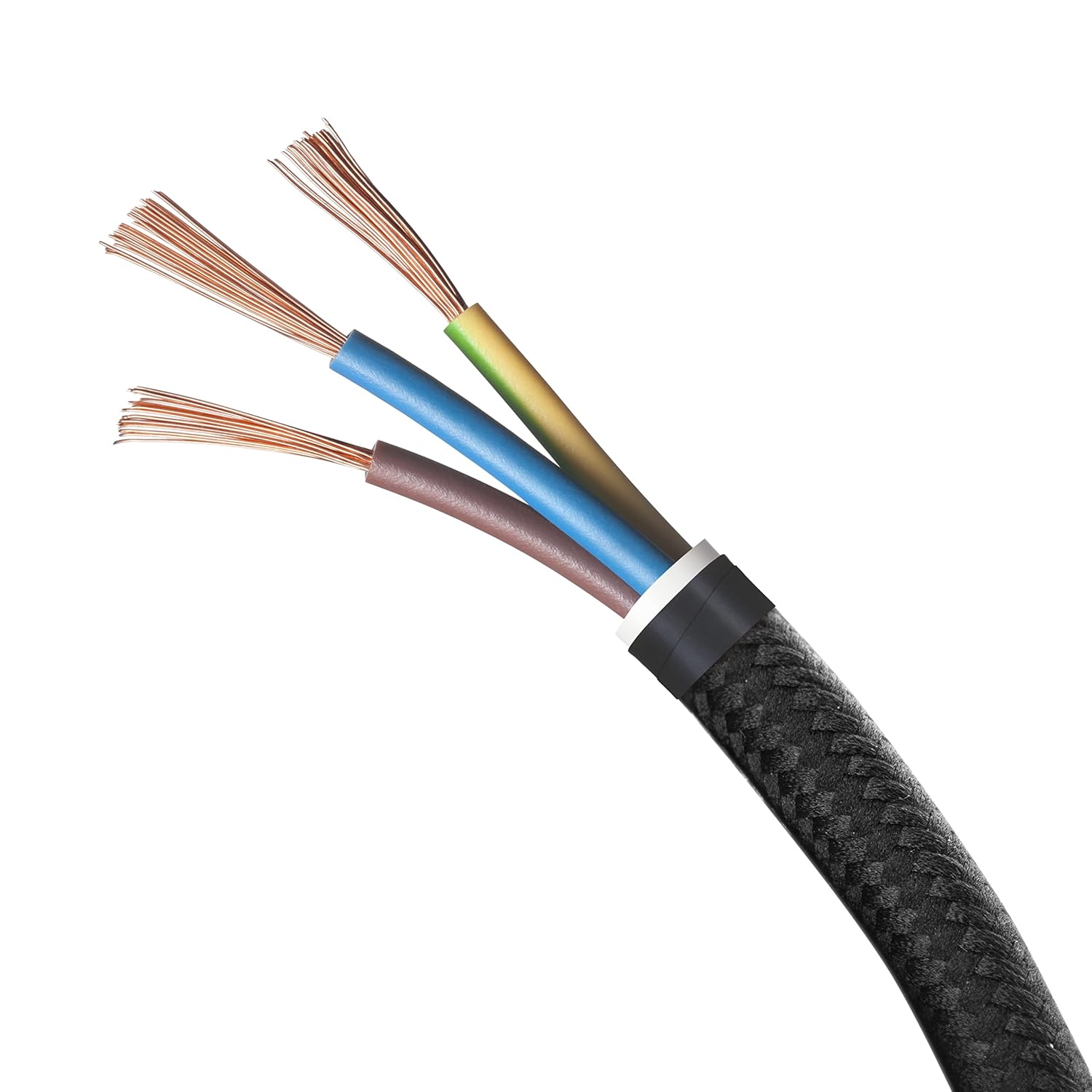 Amarcords - Cavo Elettrico Tessile Tondo NERO 20 Metri - immagine 3
