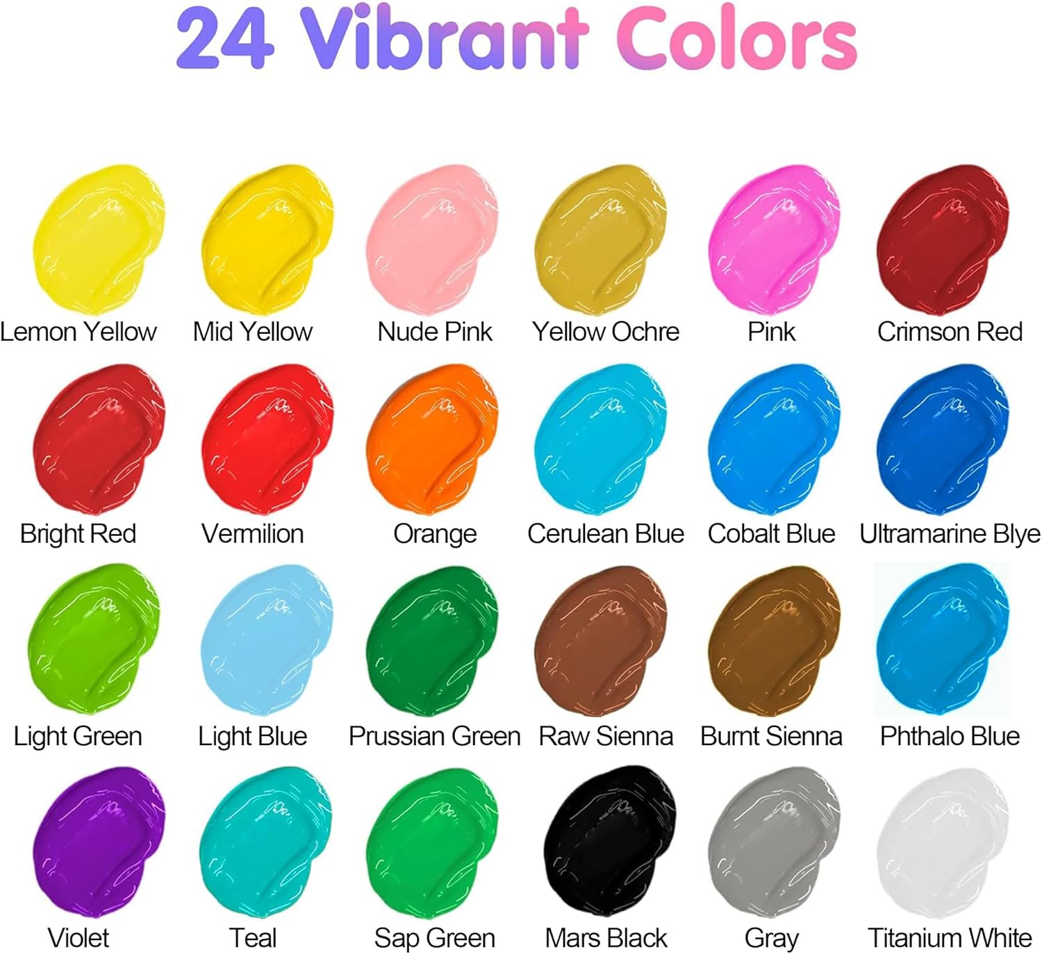 TBC Colori Acrilici Set 24 Colori (12 ml/tubo) - immagine 5