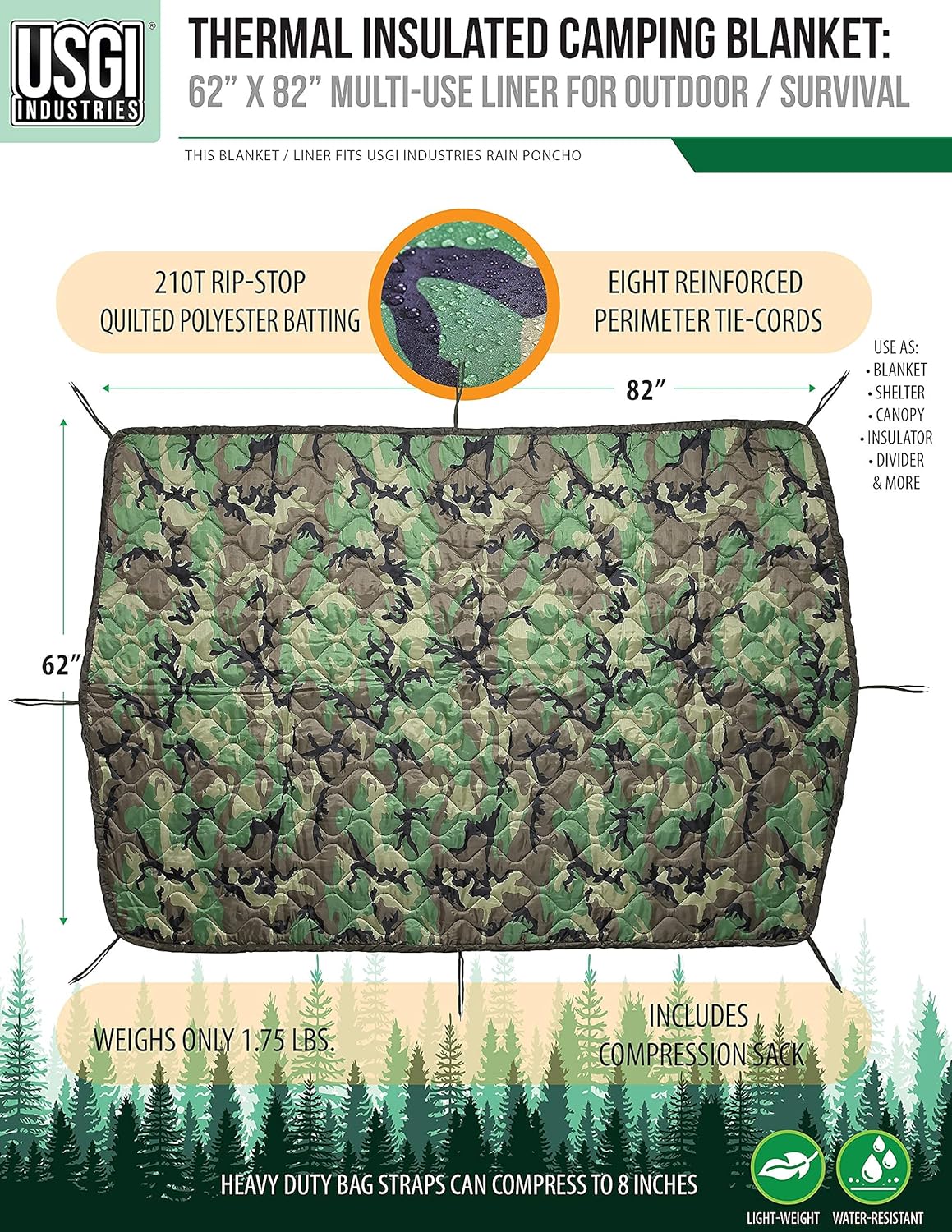 Usgi Industries Coperta Militare Woobie Termica - immagine 2