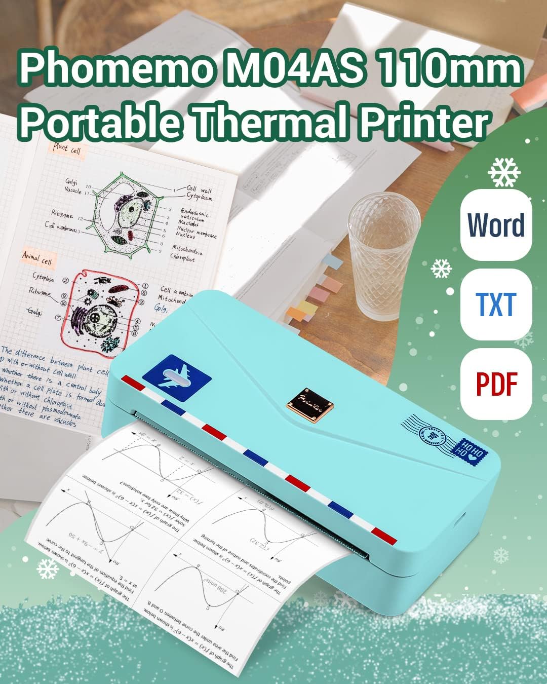 Phomemo M04AS Mini stampante termica Bluetooth 300dpi, Verde - immagine 2