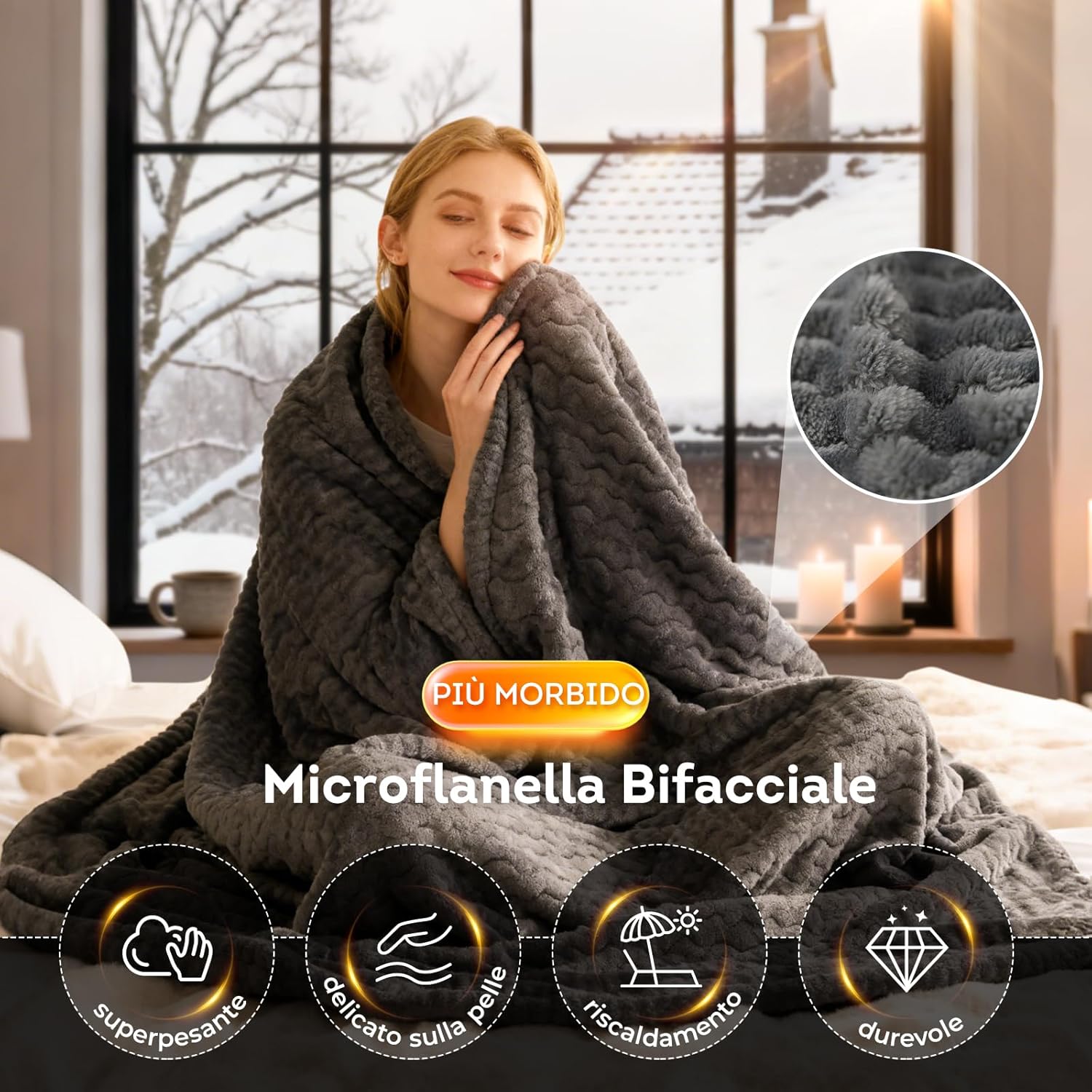 Staronce Coperta Riscaldante Elettrica 180x130 cm - immagine 2