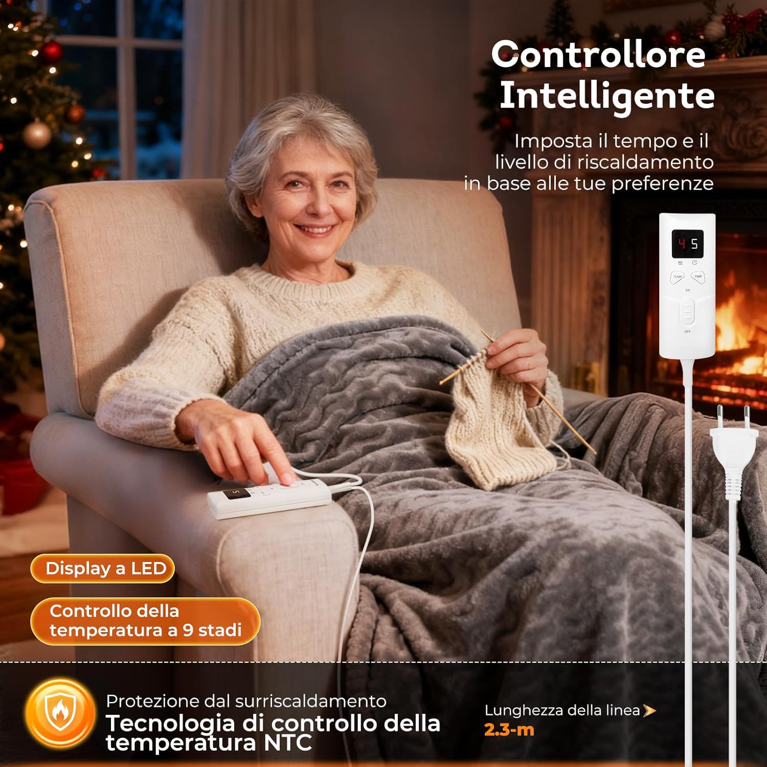 Staronce Coperta Riscaldante Elettrica 180x130 cm - immagine 3