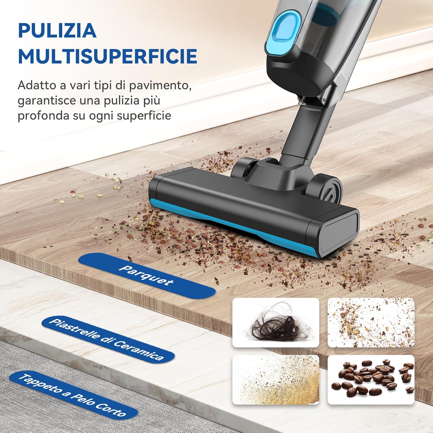 Aspirapolvere con Filo 20Kpa 600W 3 in 1 - immagine 3