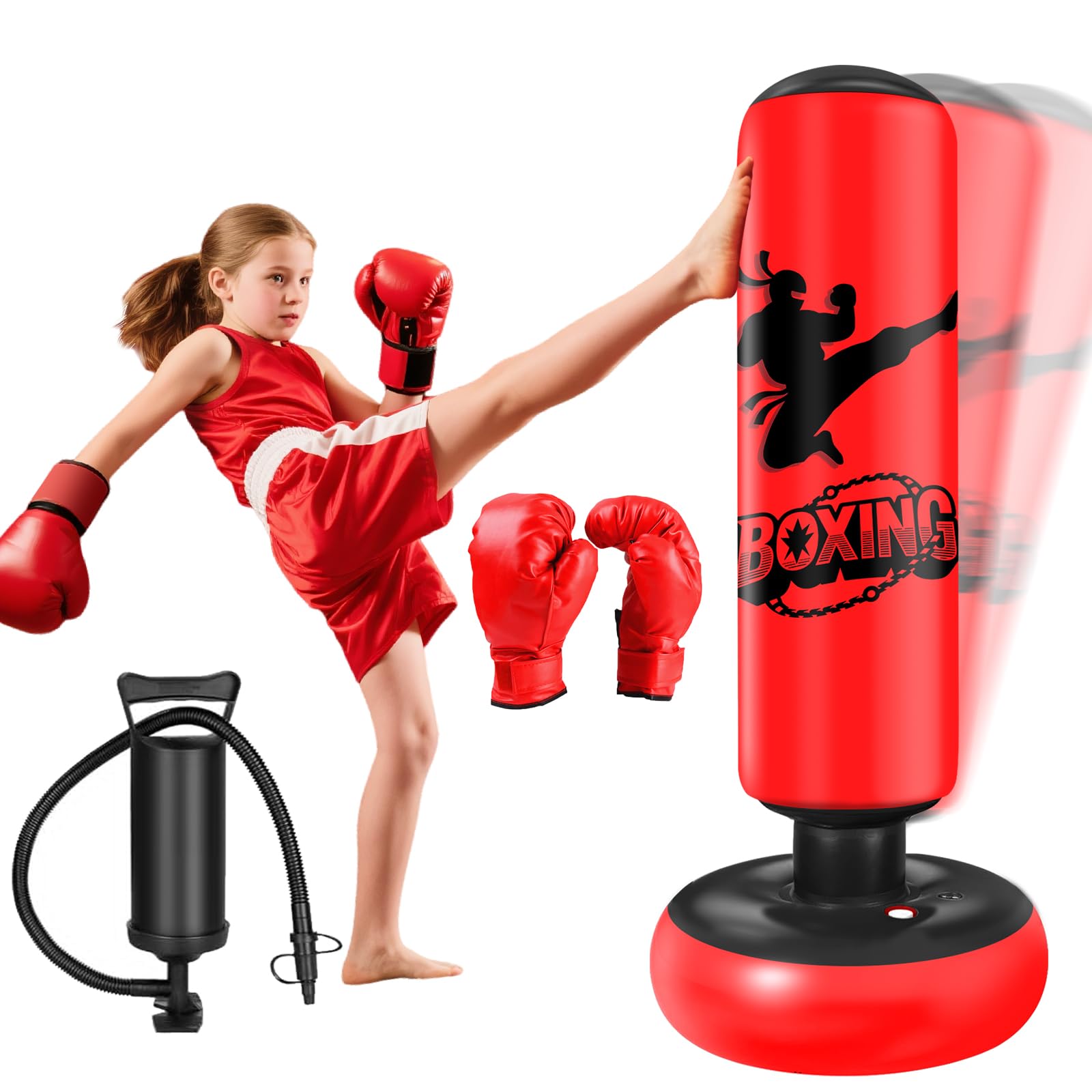 Qoosea Sacco da Boxe Gonfiabile 160cm per Bambini