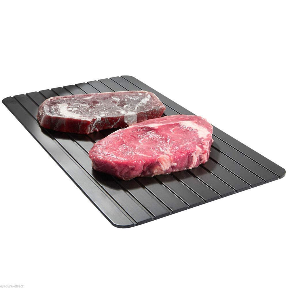 Vassoio Di Scongelamento,Rapido Metallo Alluminio Scongelamento Gadget da Cucina Scongelamento Veloce Piatto Di Scongelamento per Alimenti Surgelati Tagliere di Carne per La Cucina Di Casa 30*20CM