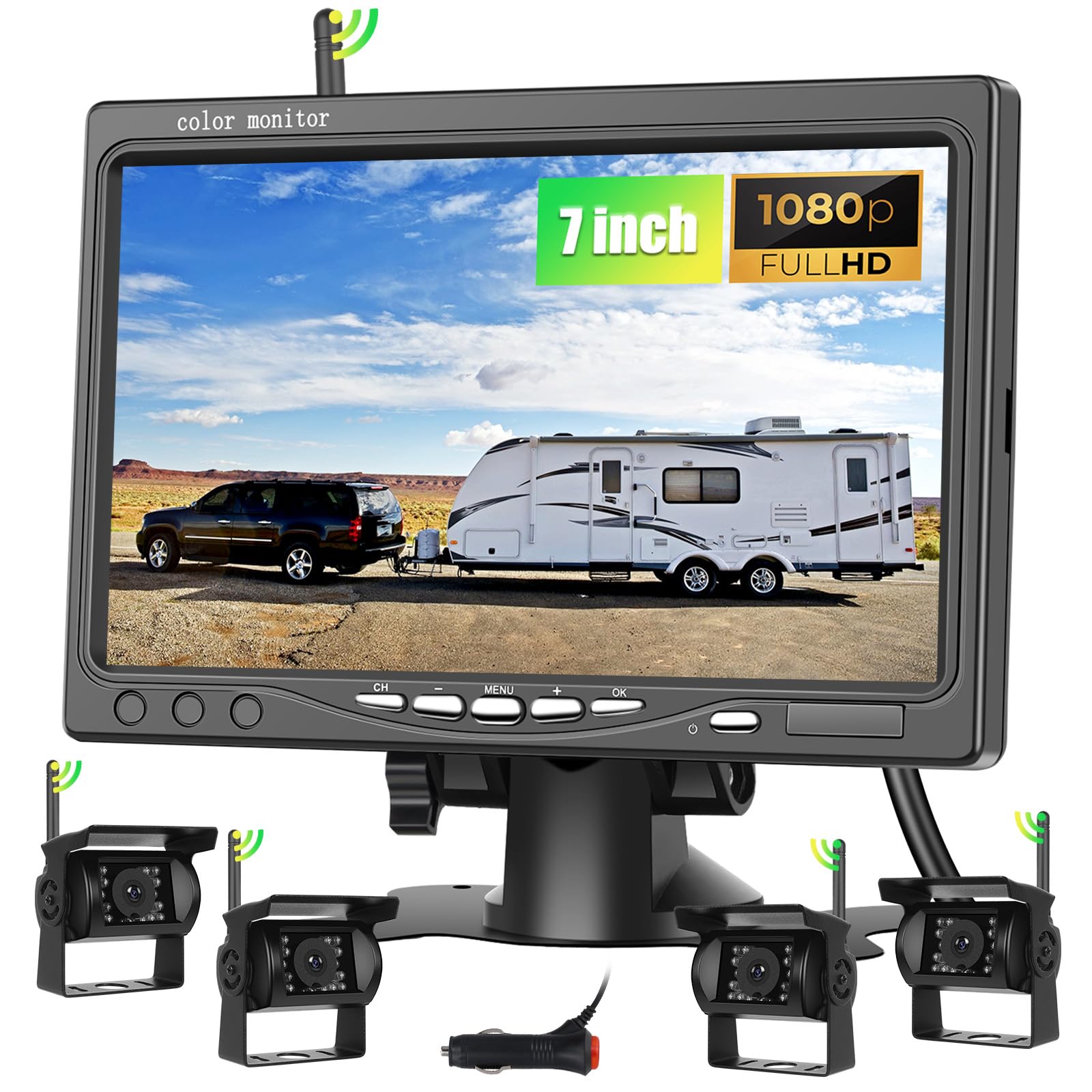 Camecho Kit Telecamere Retromarcia Wireless 1080P HD
