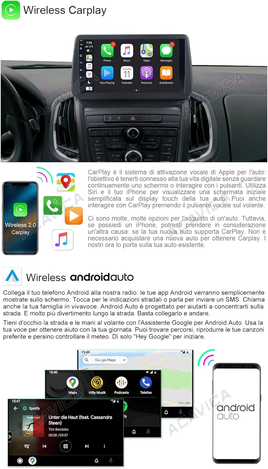 Acavica Autoradio Android 13 per Opel Zafira Tourer C - immagine 3