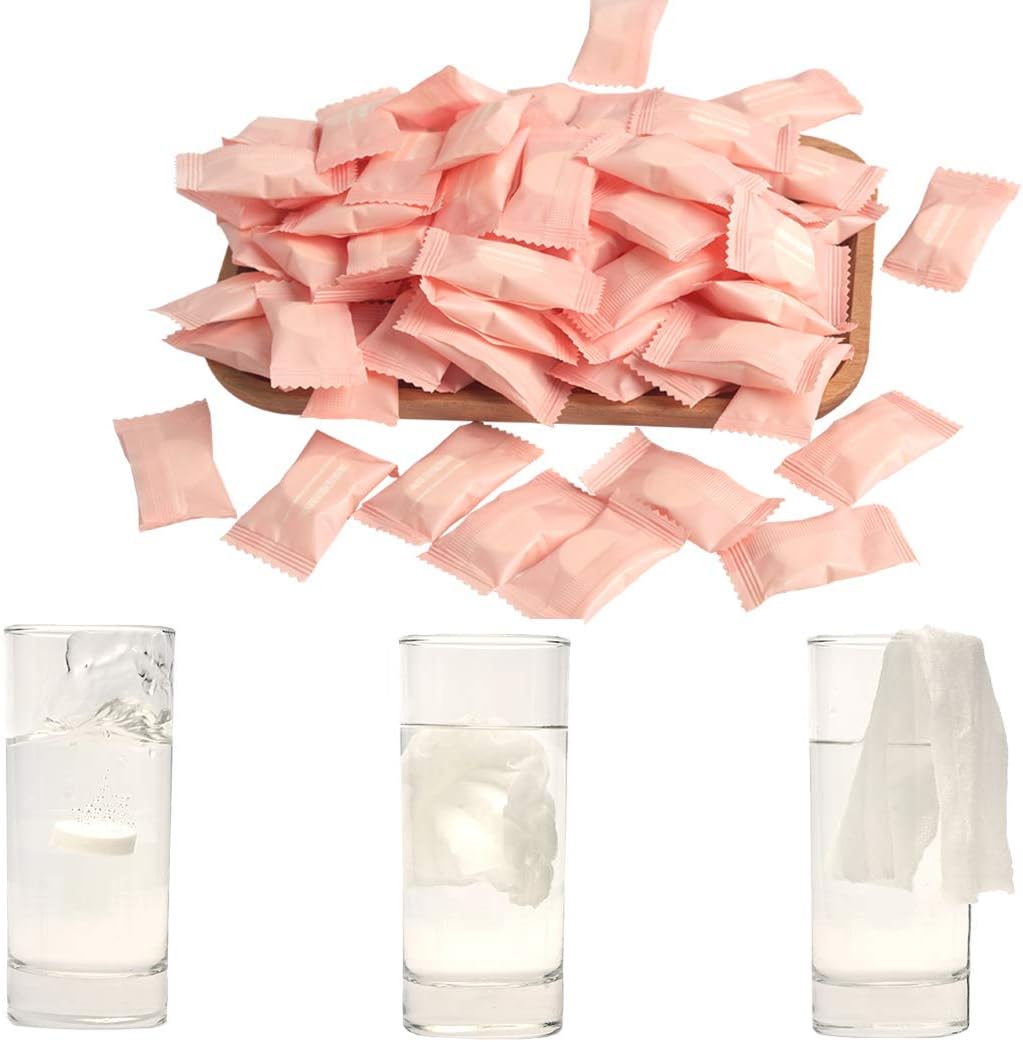 Asciugamani Monouso Compressi - 100 Salviette da Viaggio - immagine 1