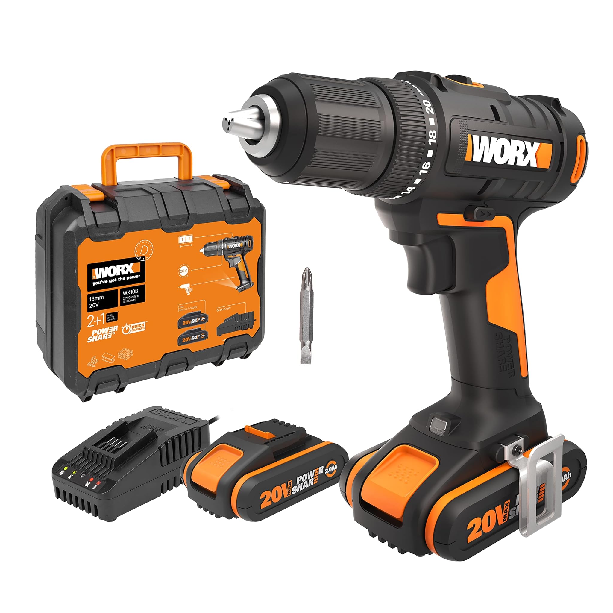 Worx WX108 - Trapano Avvitatore a Batteria 20V