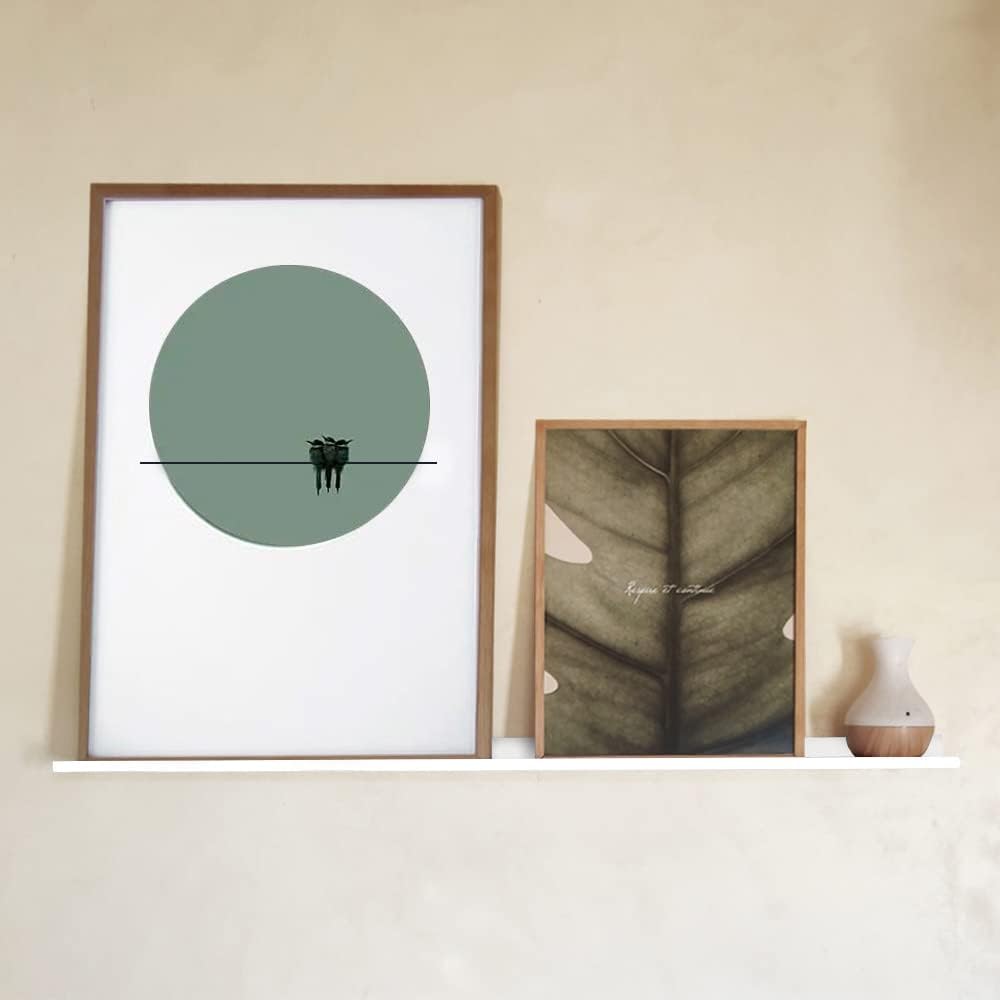 Miluka Set 2 Mensole da Muro Moderne Design 110 cm, Bianco - immagine 2