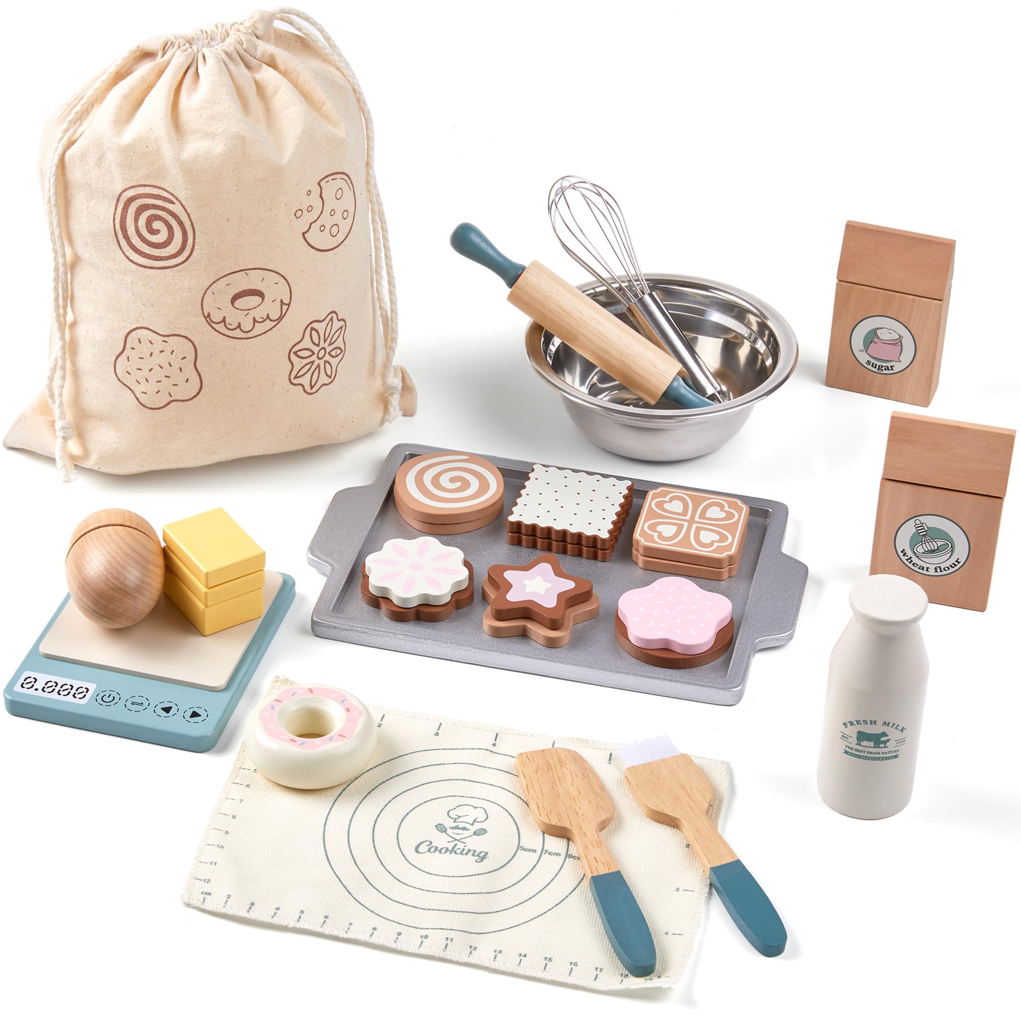 Set Alimenti Gioco in Legno per Bambini Piccoli