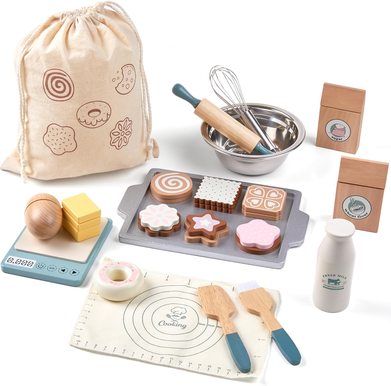 Set Alimenti Gioco in Legno per Bambini Piccoli - immagine 1