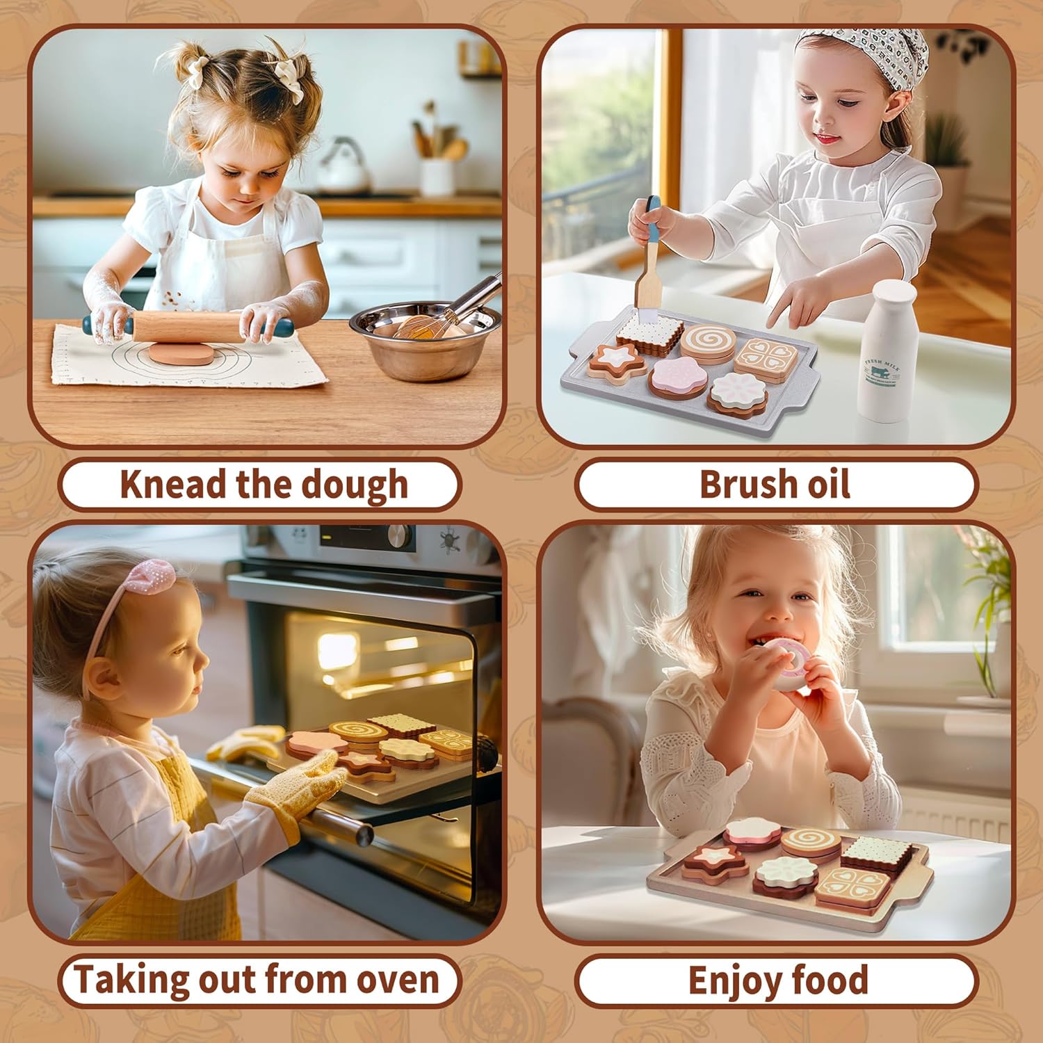 Set Alimenti Gioco in Legno per Bambini Piccoli - immagine 5