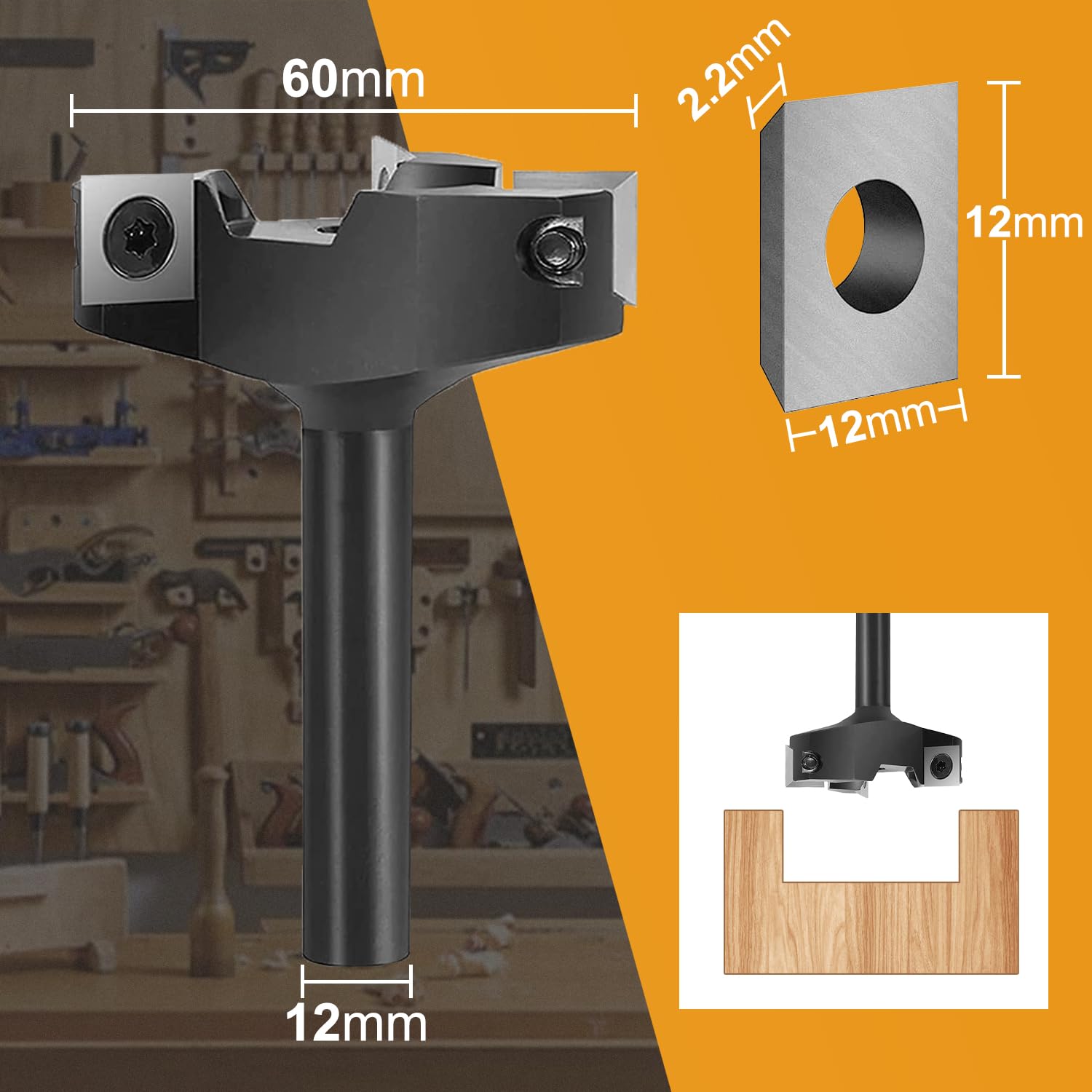 Spetool Fresa per Spianare Legno - Gambo 12mm - immagine 2