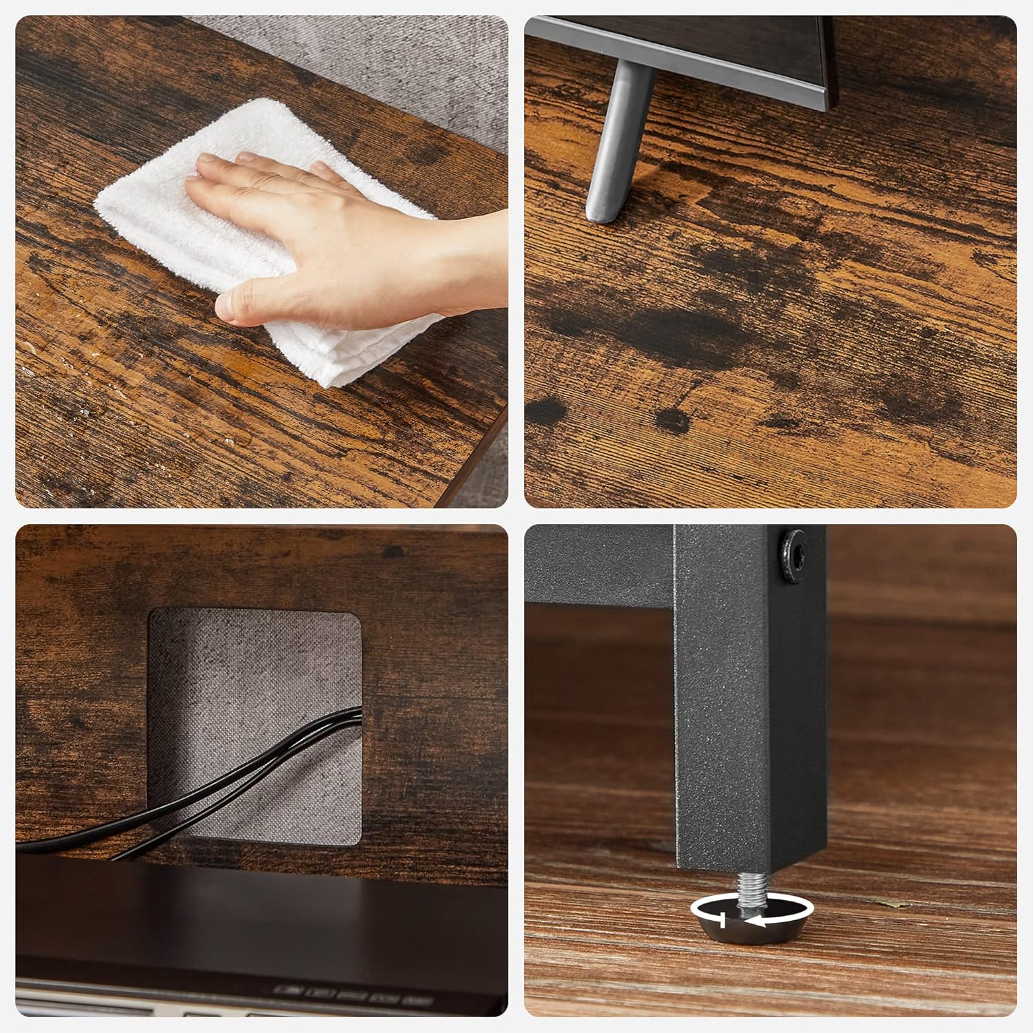 Vasagle Supporto TV Fino a 55 Pollici, Marrone/Nero - immagine 8