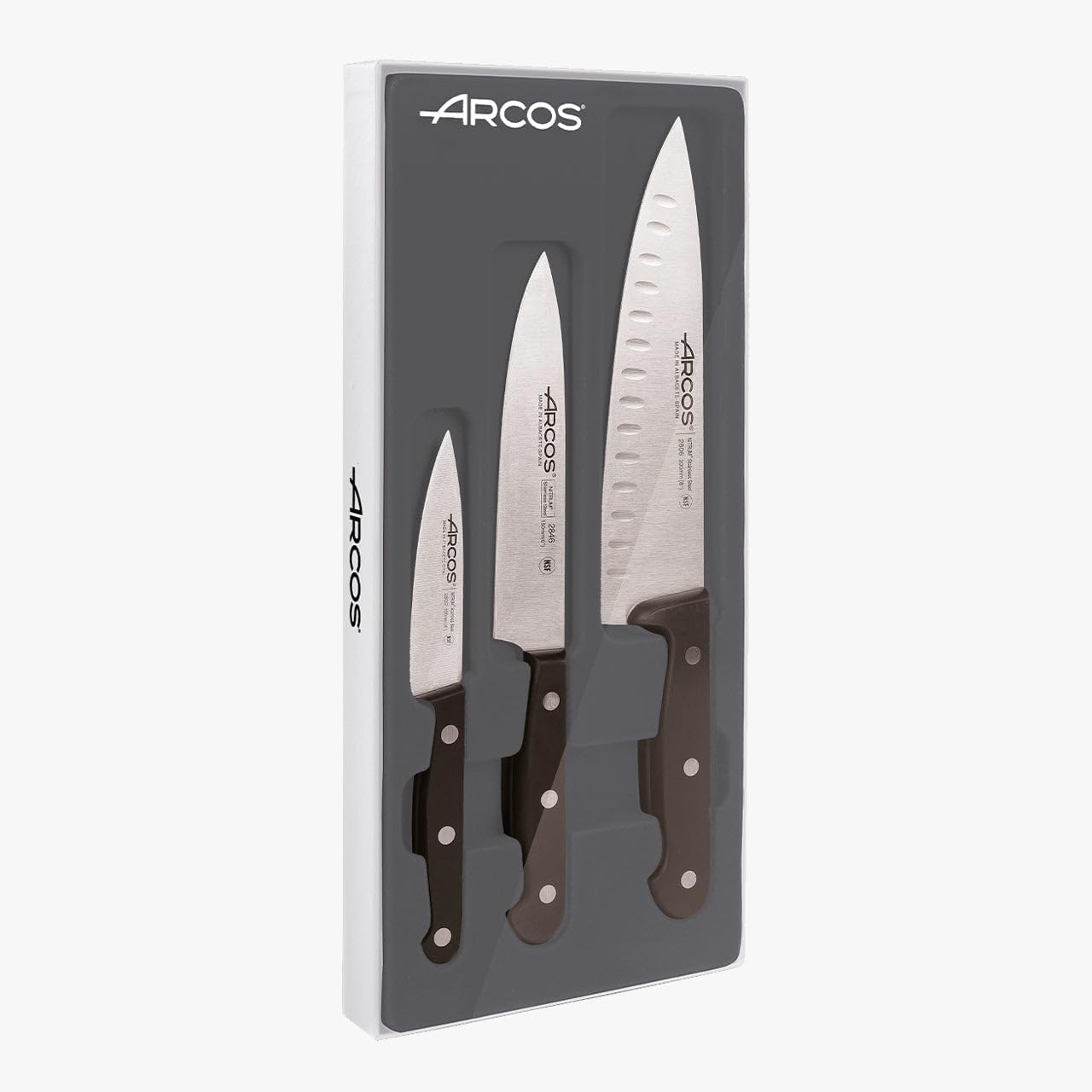 Arcos Set 3 Coltelli da Cucina Universale, Nero - immagine 3