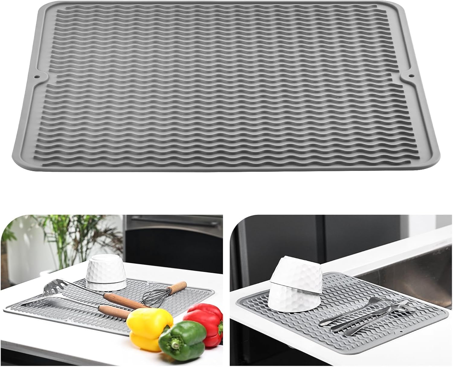 Kitchenraku Tappetino Scolapiatti 30x40cm in Silicone - immagine 1