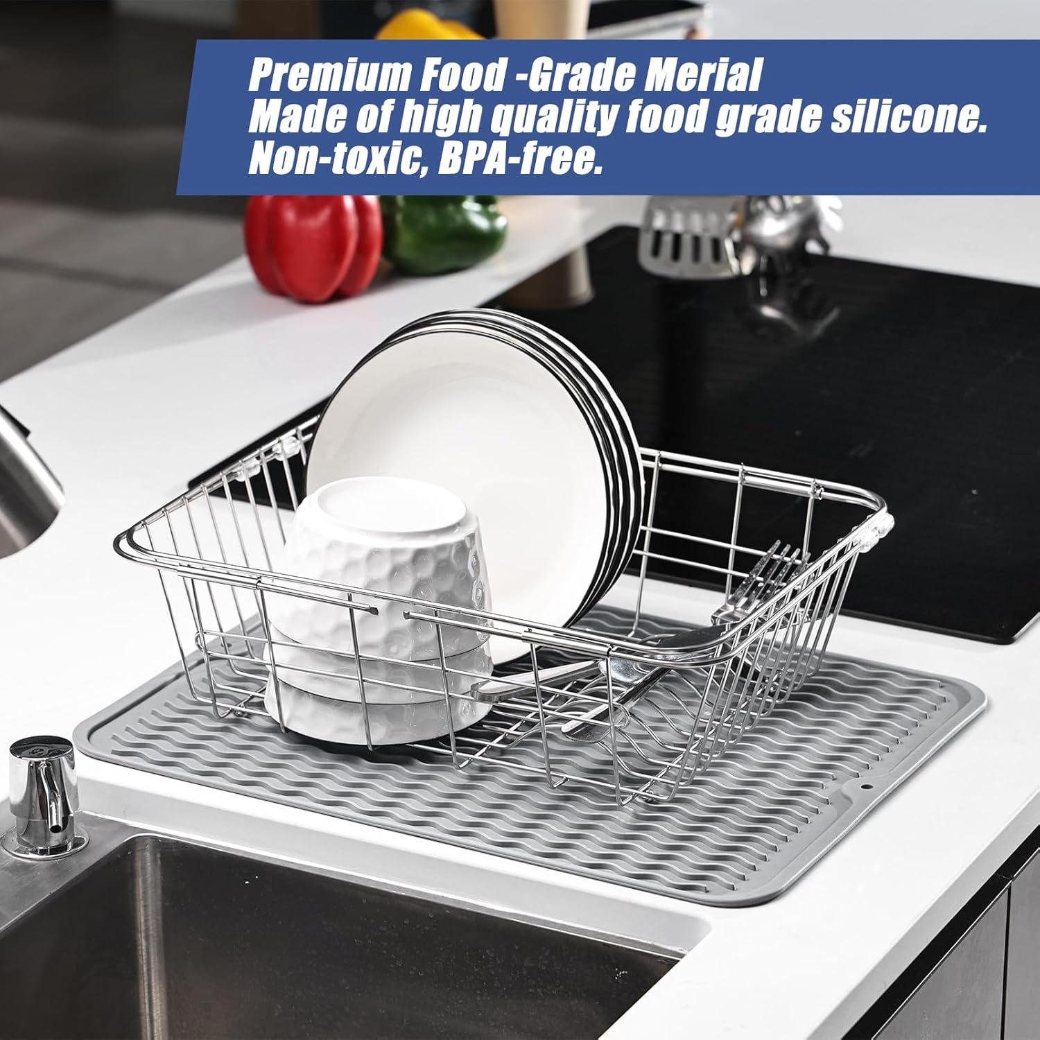 Kitchenraku Tappetino Scolapiatti 30x40cm in Silicone - immagine 3