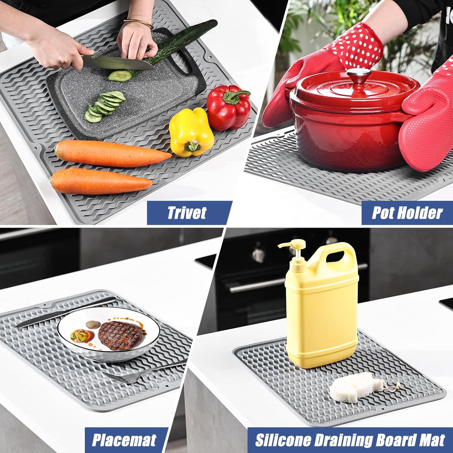 Kitchenraku Tappetino Scolapiatti 30x40cm in Silicone - immagine 6