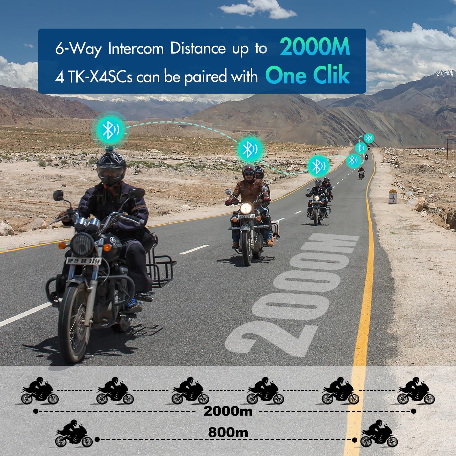 Thokwok Interfono Moto Bluetooth TK-X4SC (2 pezzi) - immagine 2