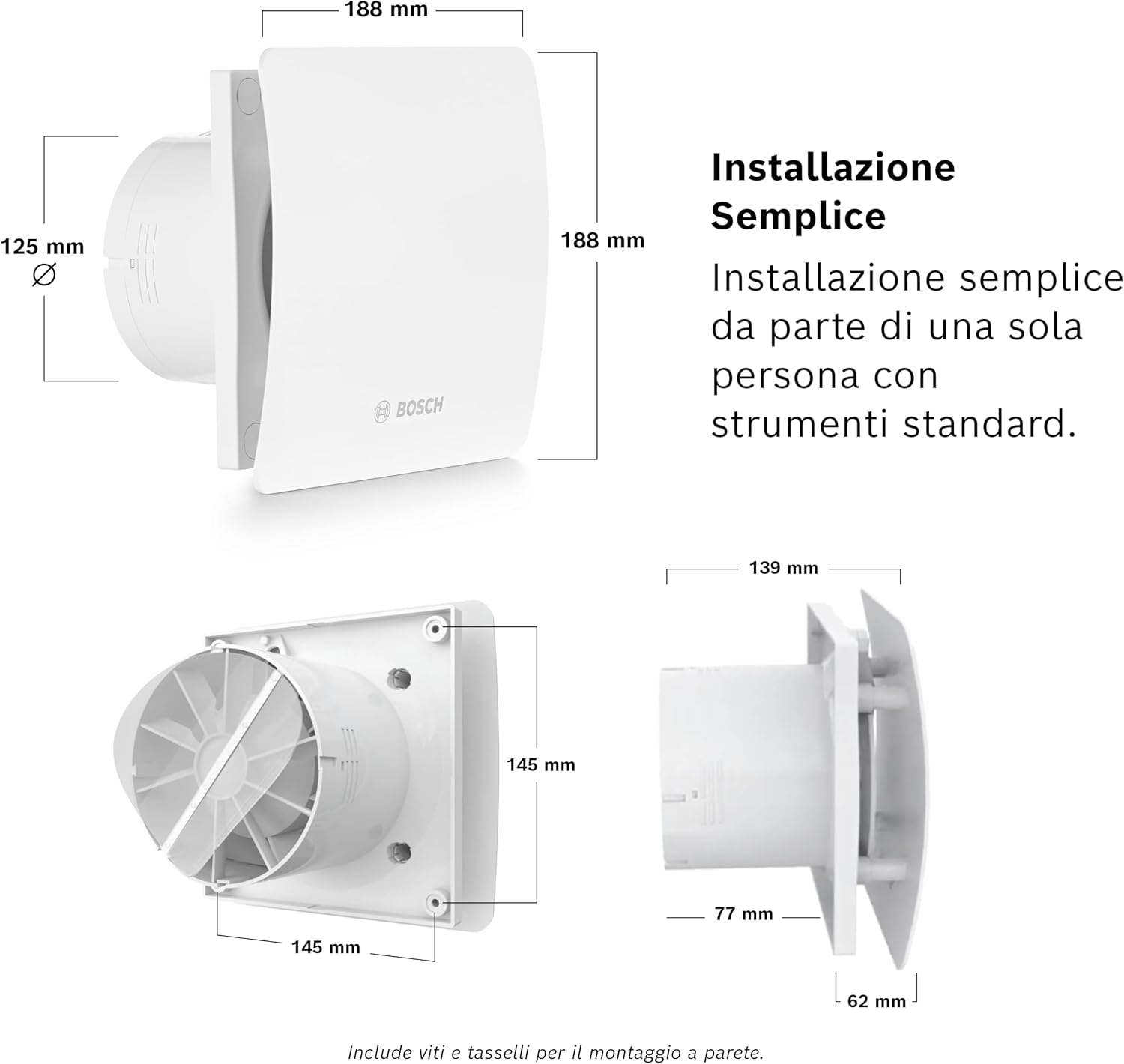 Bosch Aspiratore da Bagno 1500W 125mm - immagine 5