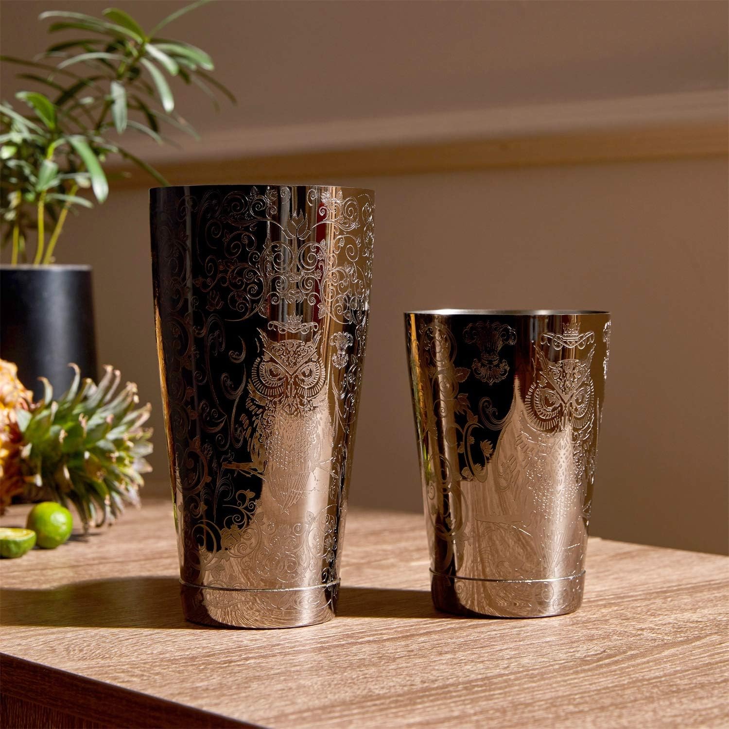 Sky Fish Shaker per Cocktail Boston Set 7 Pezzi, Nero - immagine 2