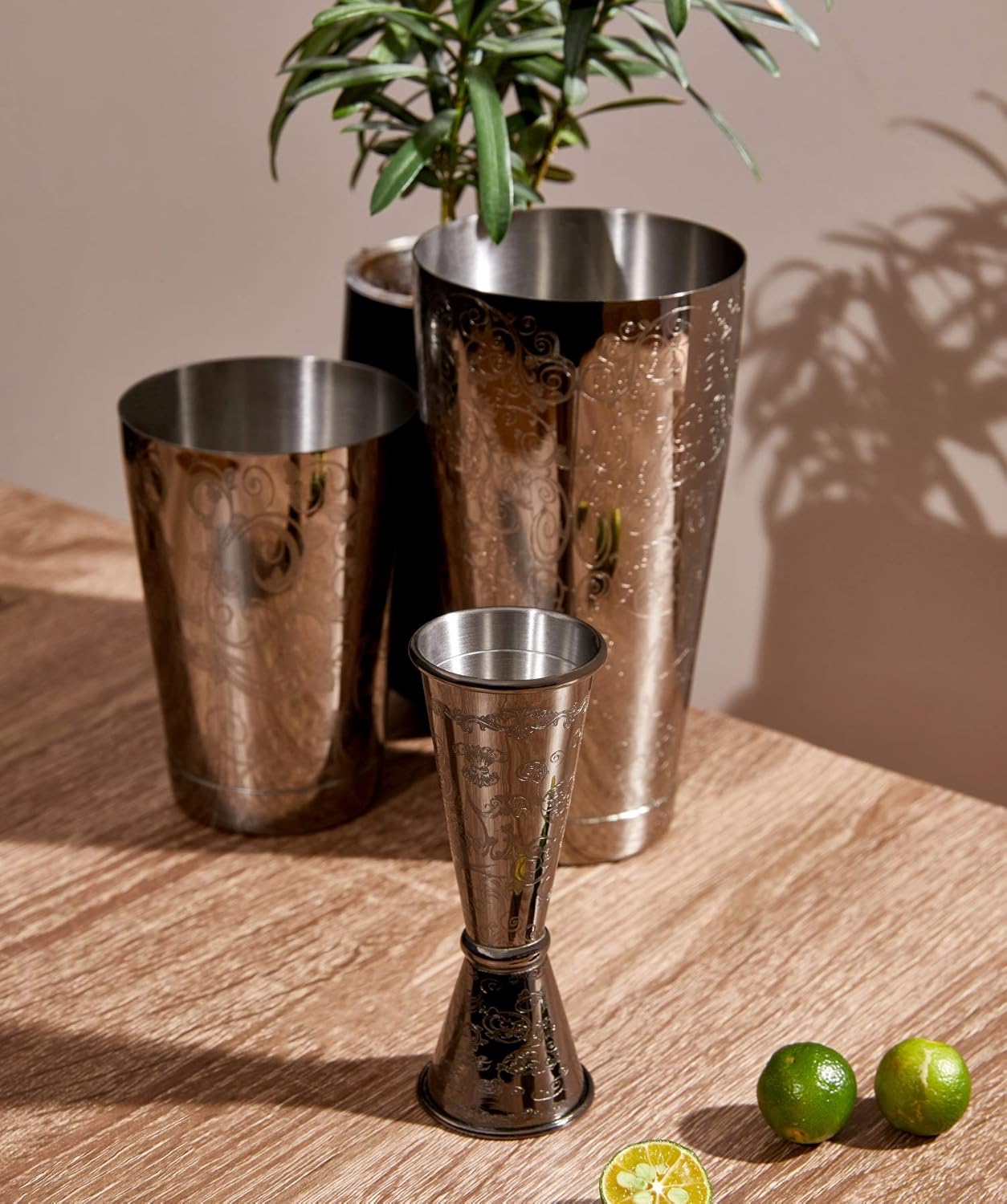 Sky Fish Shaker per Cocktail Boston Set 7 Pezzi, Nero - immagine 3