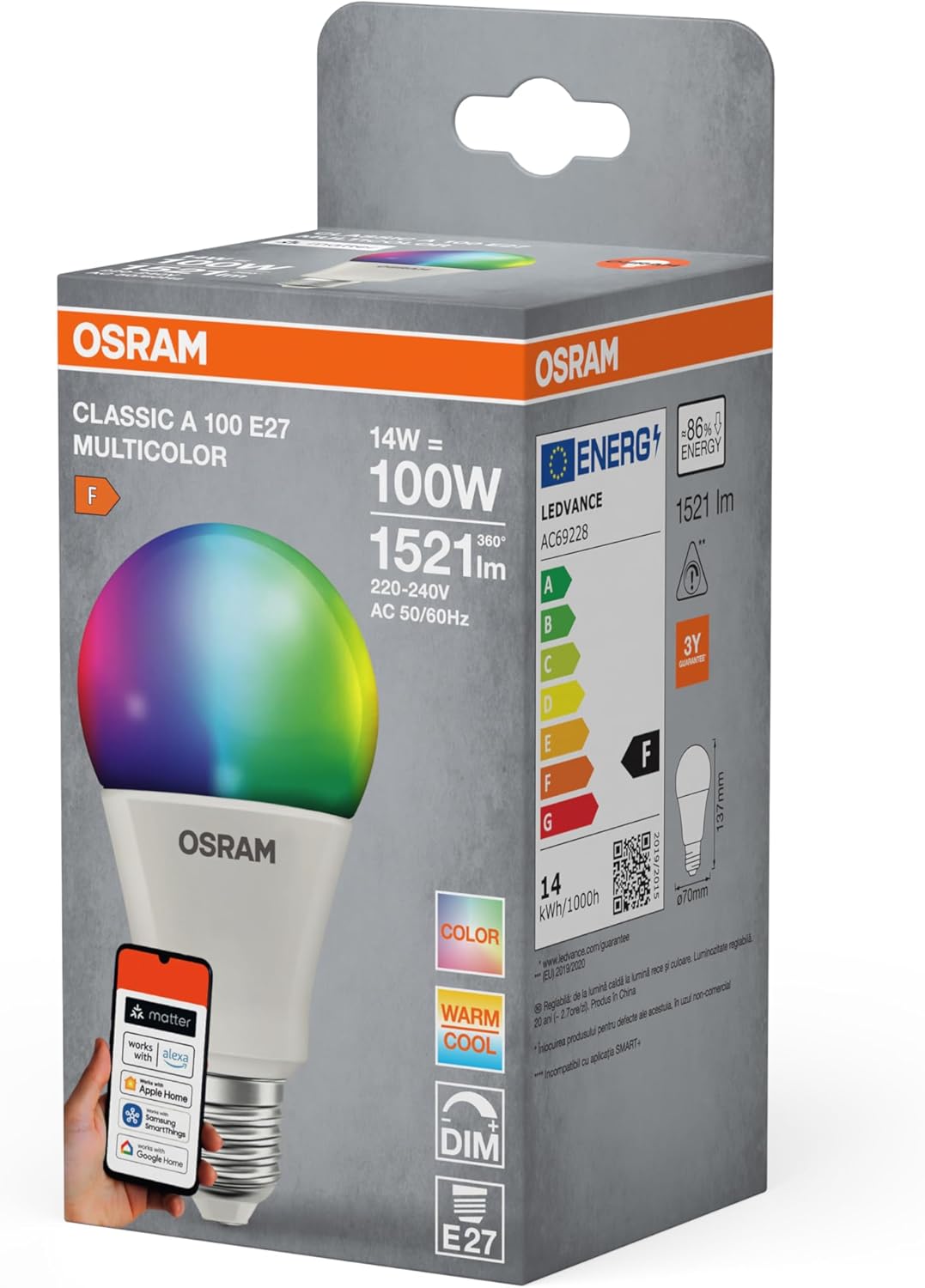 Osram SMART+ RGBW E27 LED con Matter over Wifi - 4 Pezzi - immagine 11