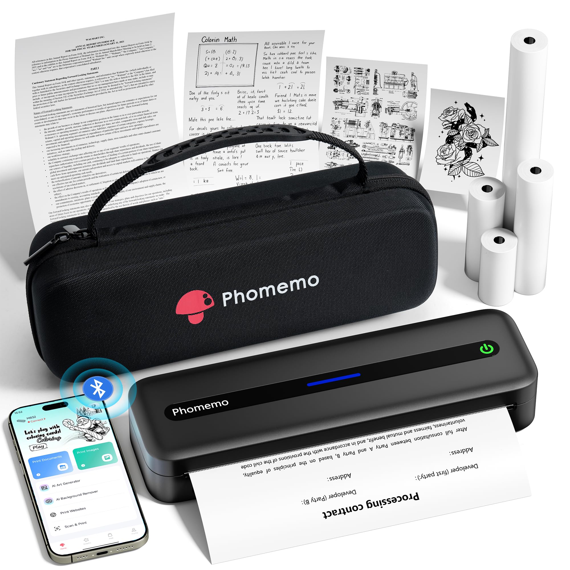 Phomemo M832 Stampante Termica A4 Portatile, Nero