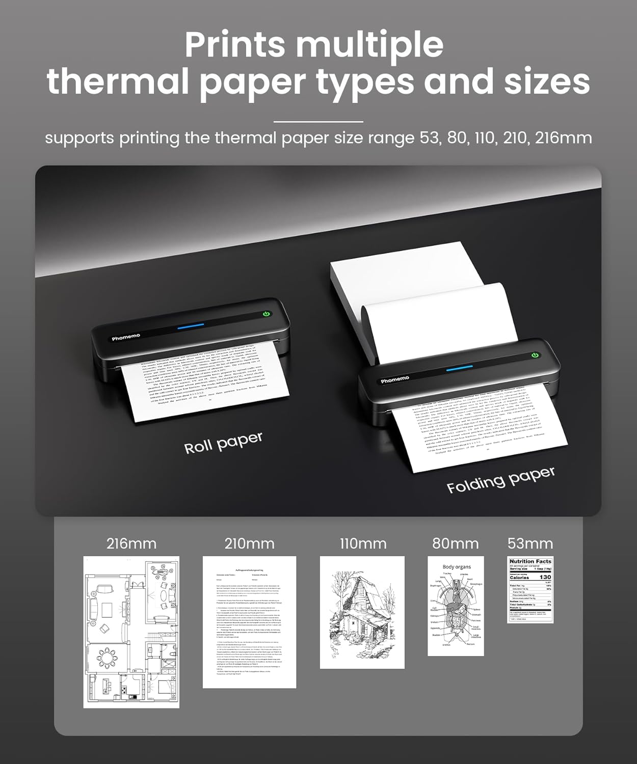 Phomemo M832 Stampante Termica A4 Portatile, Nero - immagine 4