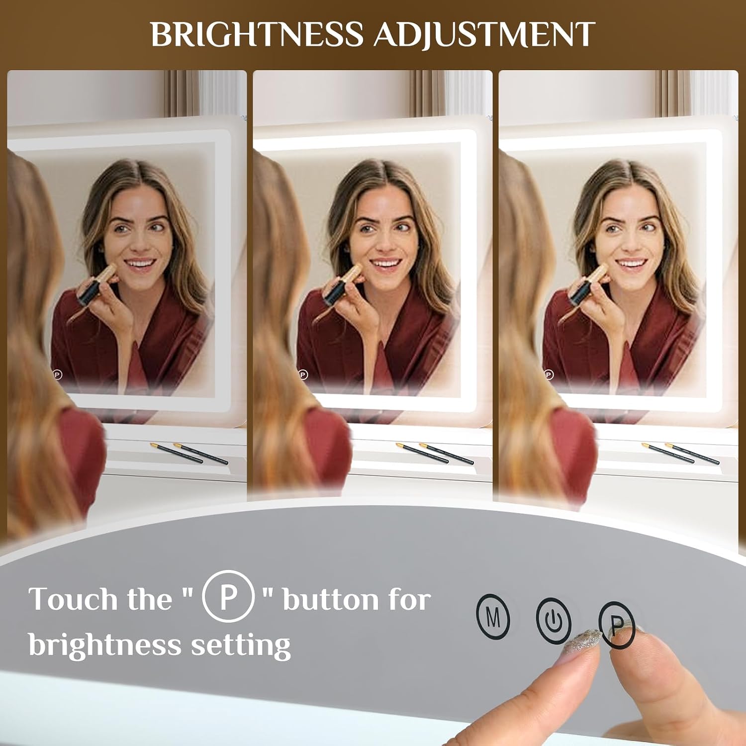 Clevich Specchio da Trucco con Illuminazione LED 58x46 cm | Velz