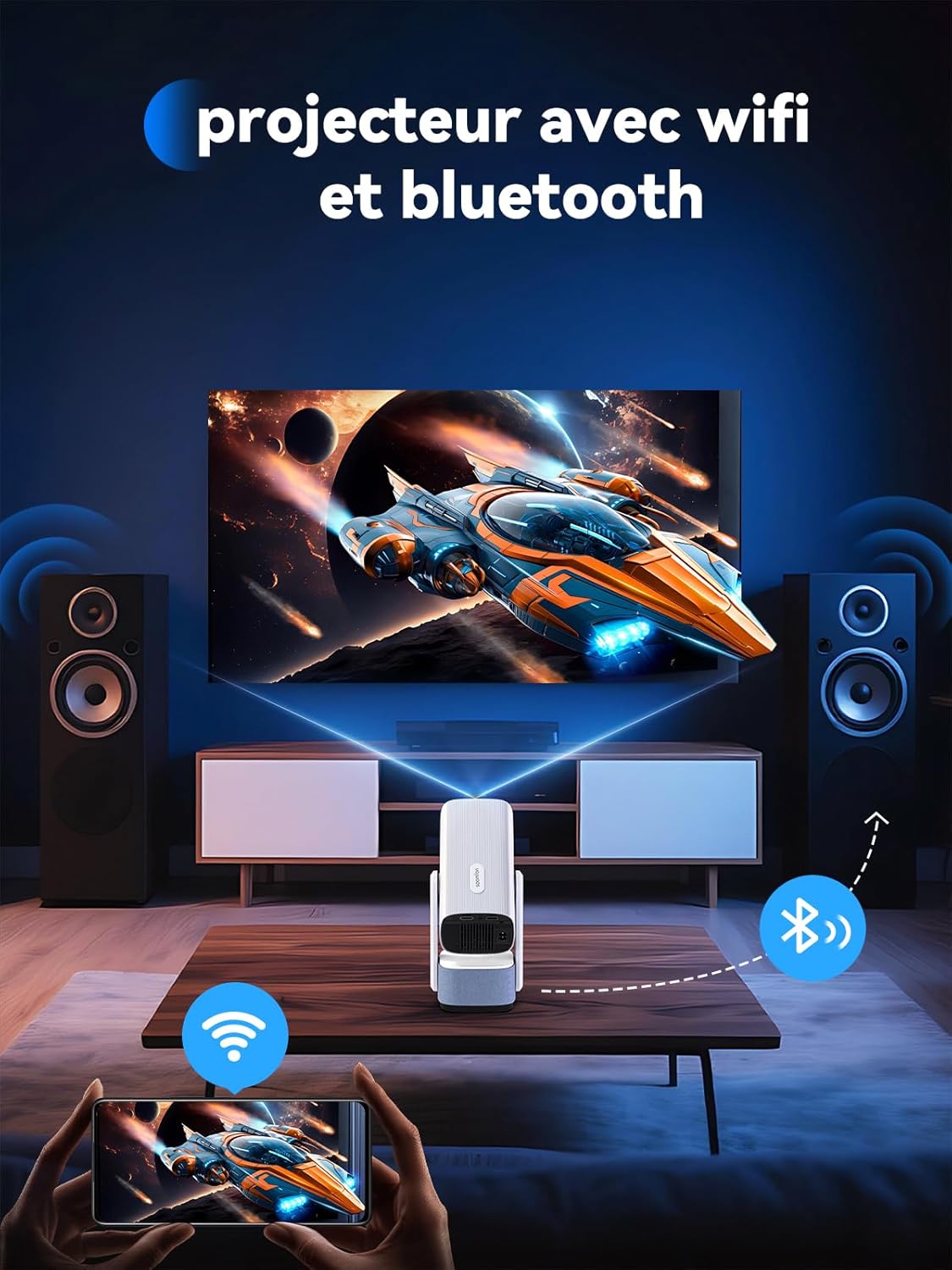 Soomfon Mini Proiettore Portatile WiFi e Bluetooth - immagine 2