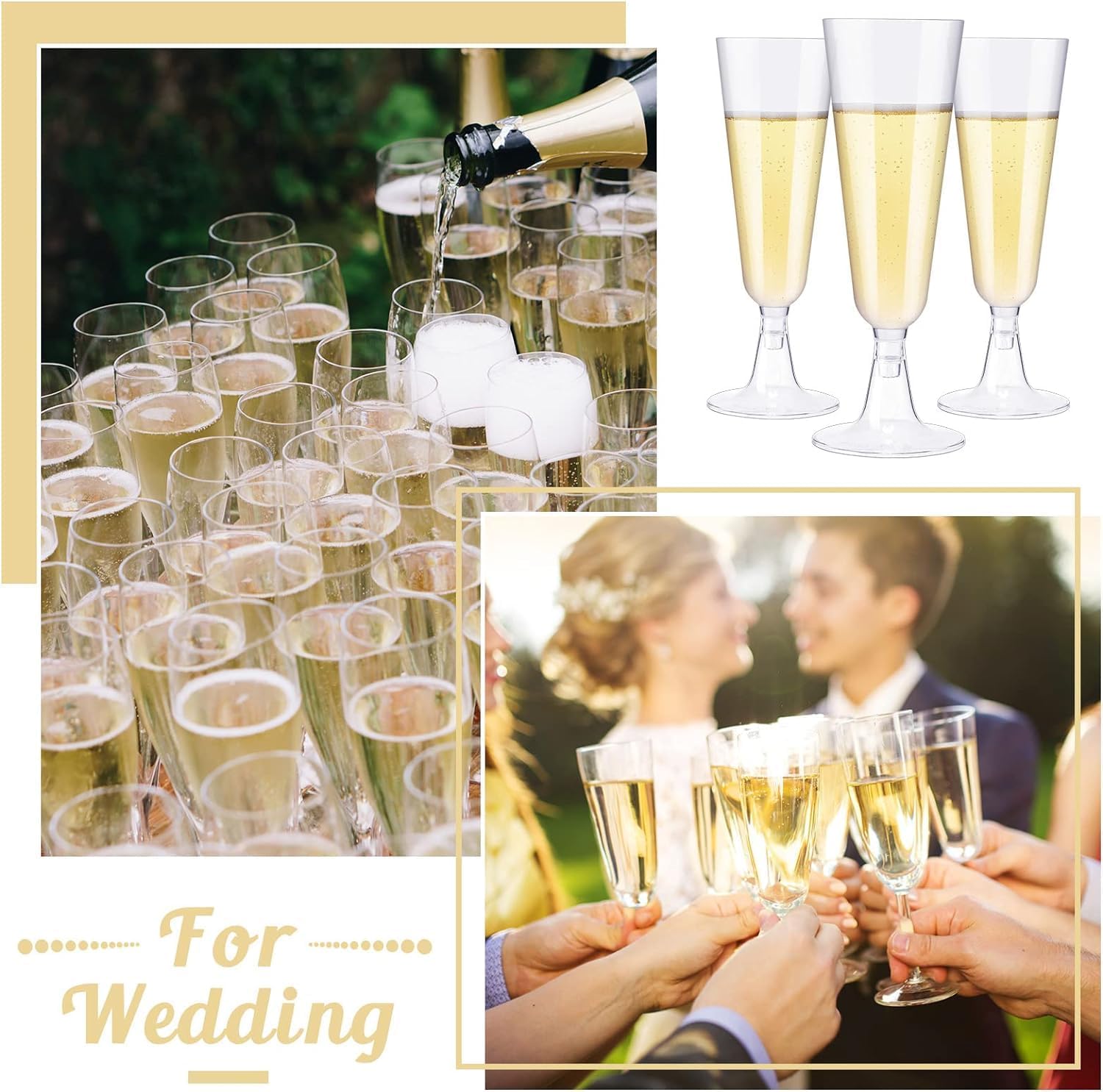 Jmiatry 100 Flute Plastica 150ML - Riutilizzabili - immagine 6