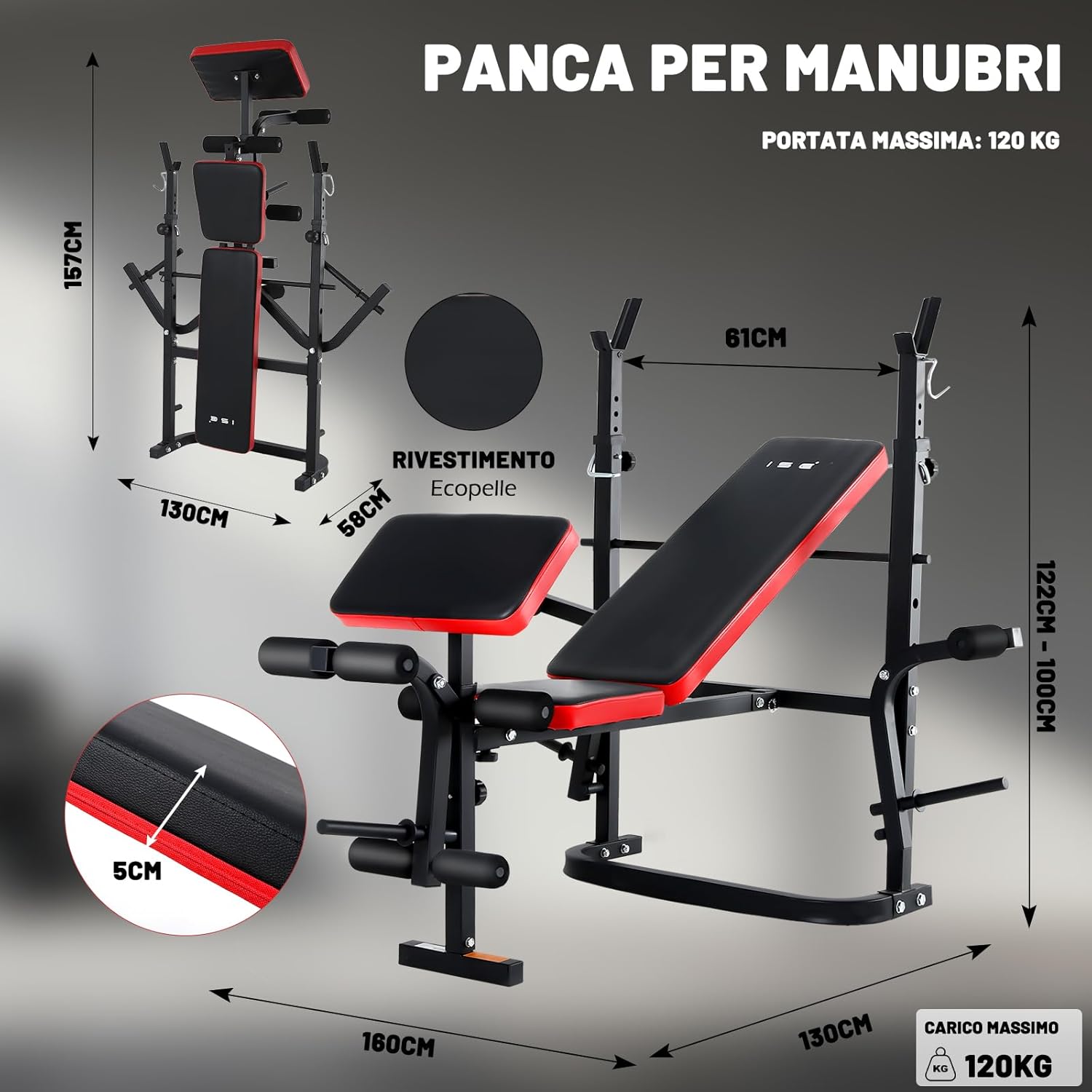 Ise Panca Multifunzione Palestra Casa Pieghevole - immagine 9