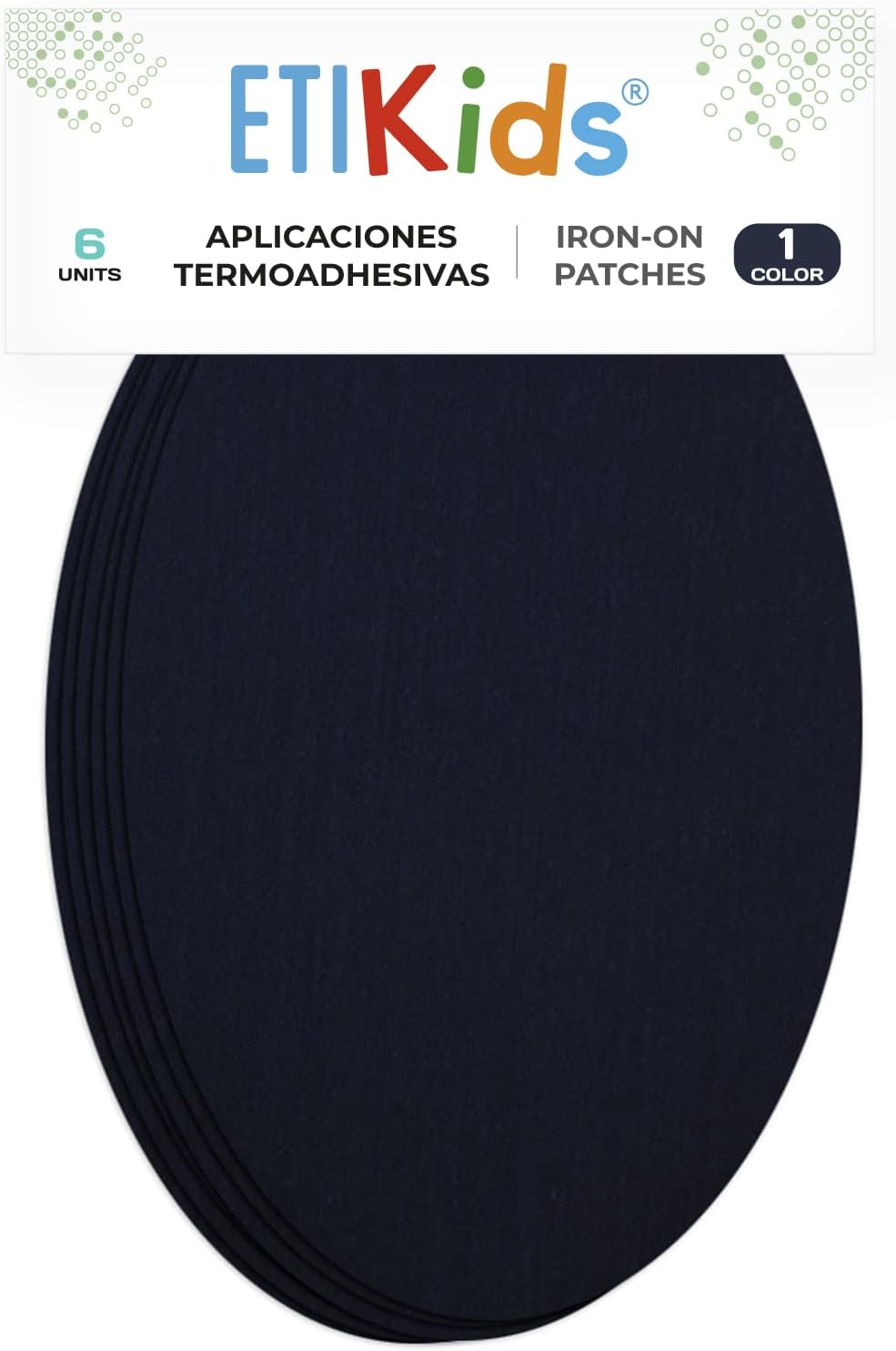 Set 6 Toppe Termoadesive Blu Navy - 16x10 cm - immagine 1