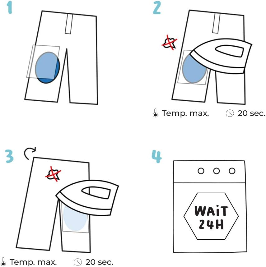 Set 6 Toppe Termoadesive Blu Navy - 16x10 cm - immagine 3