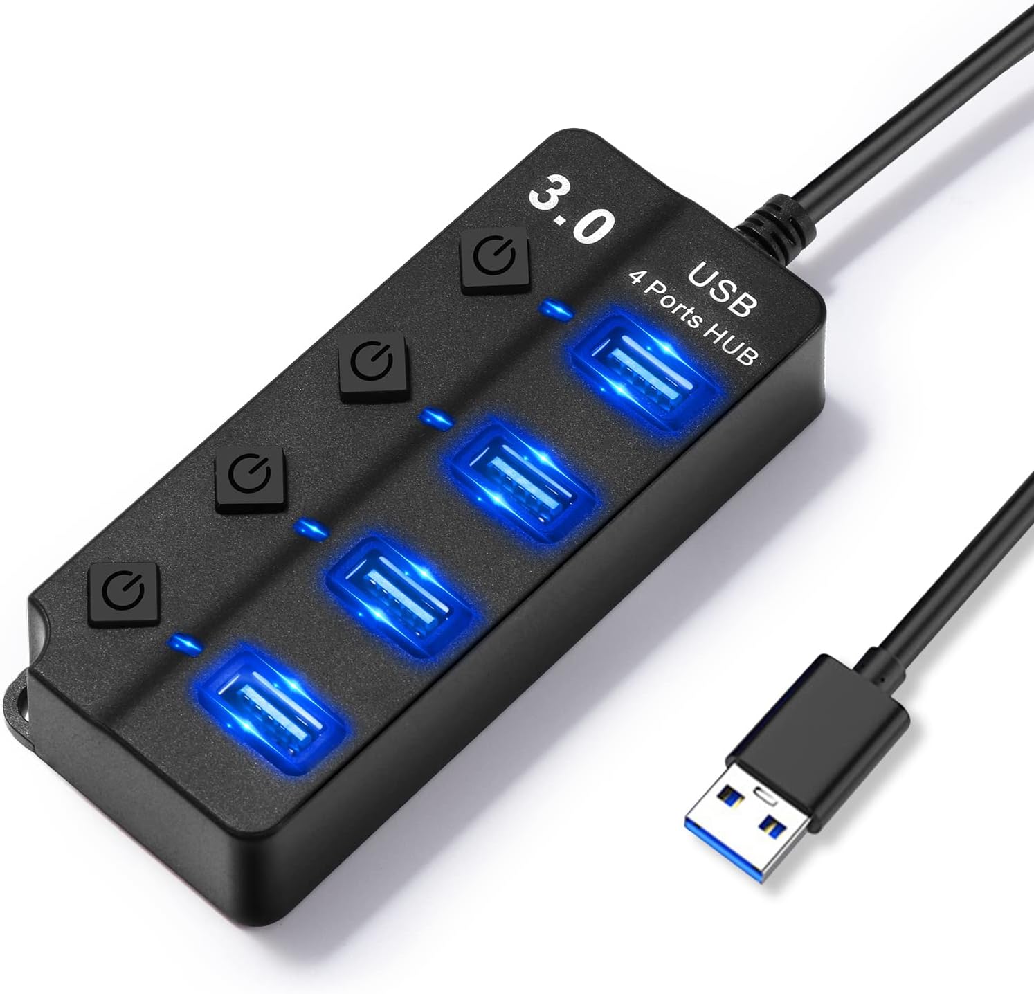 Hoppac USB Hub 4 in 1 con Interruttore e LED - immagine 1