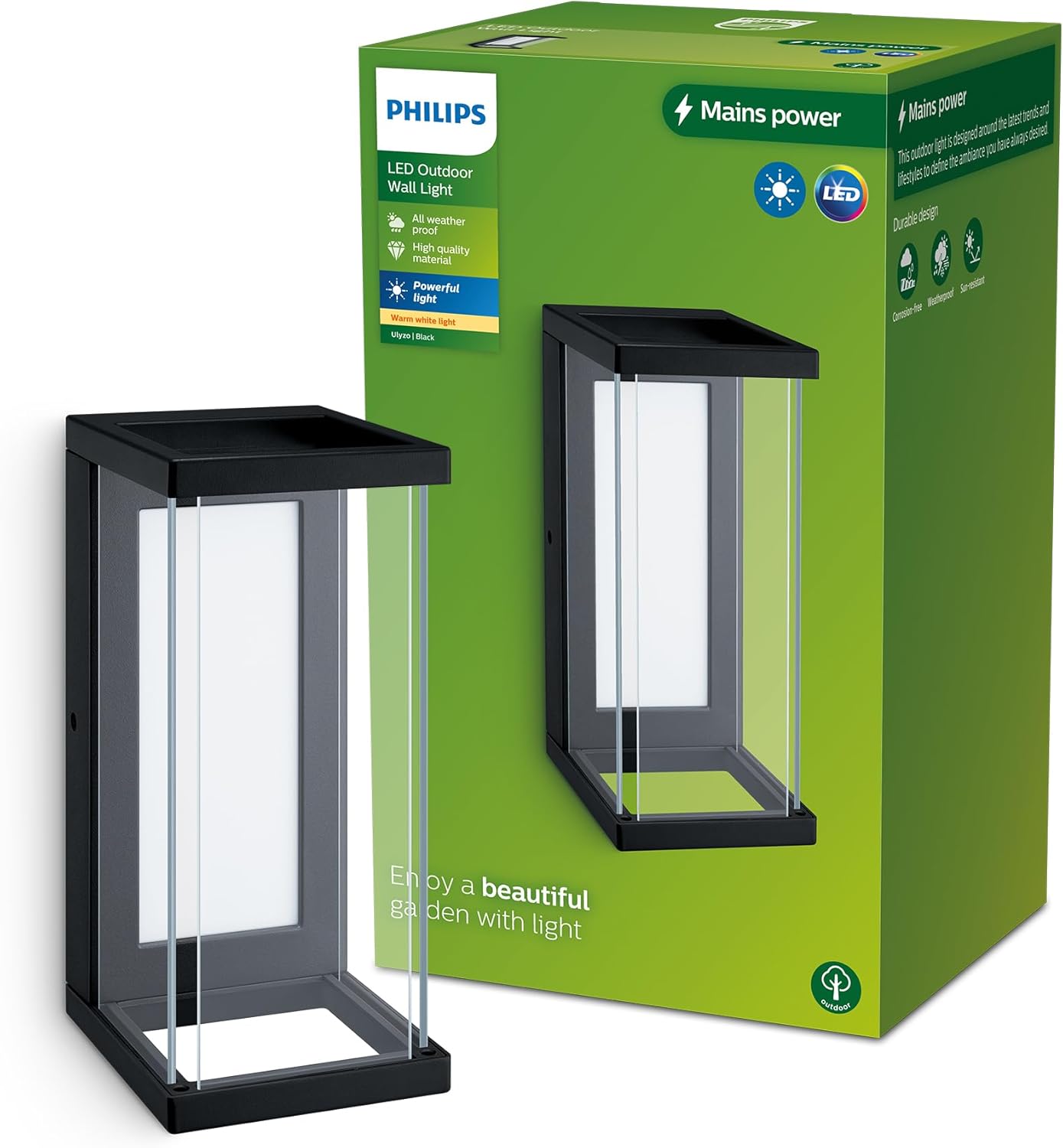Philips LED Ulyzo - Lampada da Parete Esterni 12W