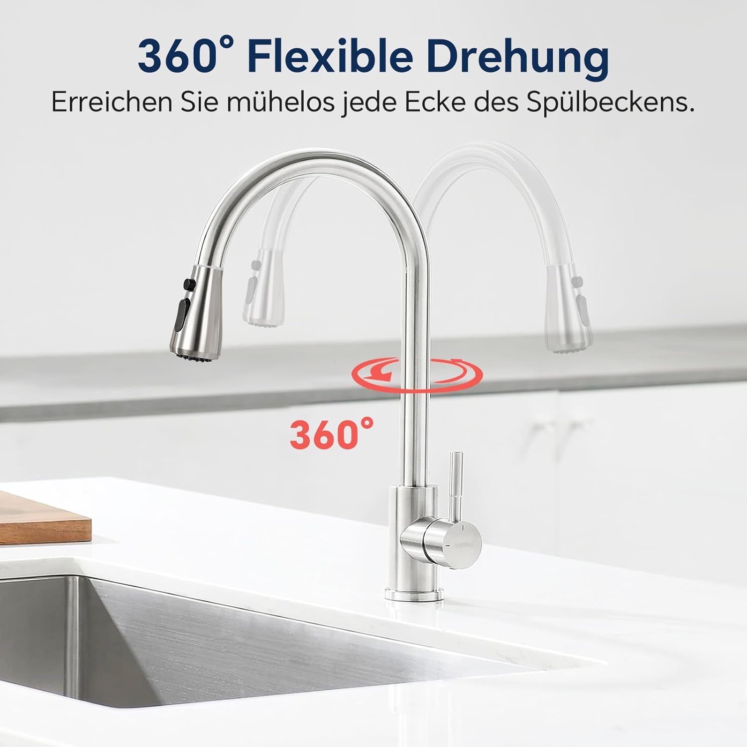 Surfou Rubinetto Lavello Cucina con Doccetta Estraibile - immagine 2