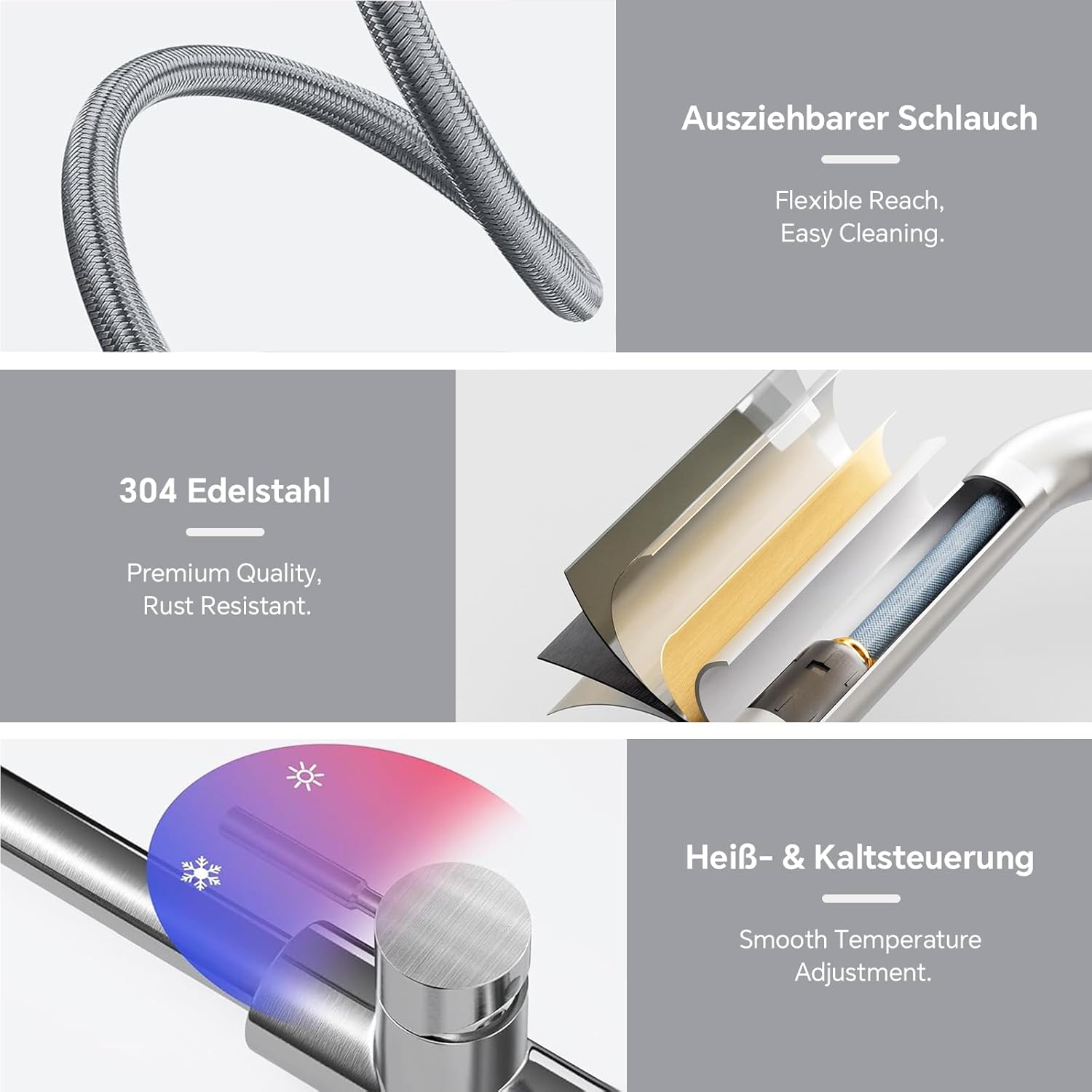 Surfou Rubinetto Lavello Cucina con Doccetta Estraibile - immagine 8