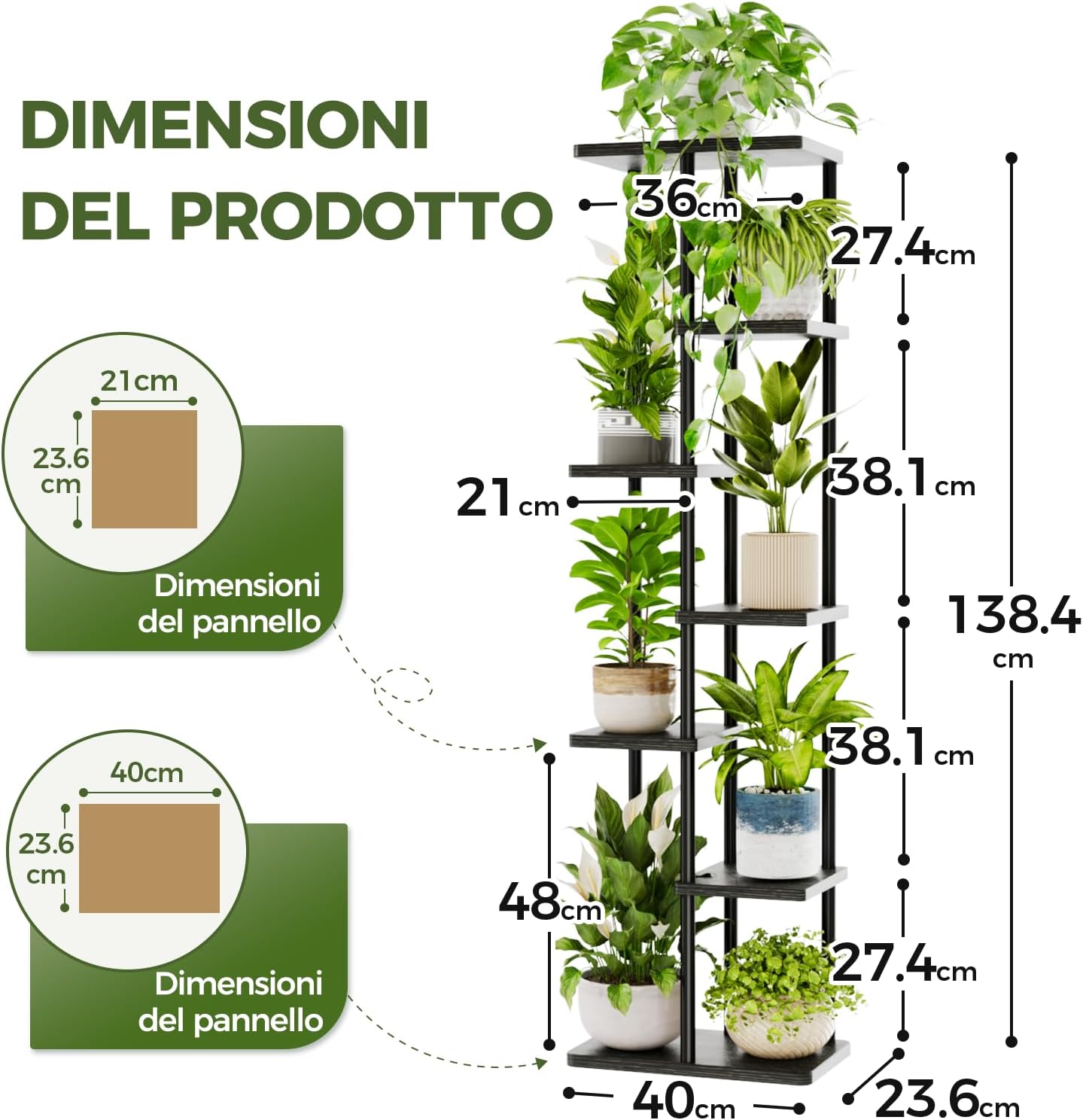Bamworld Supporto per Piante da Interno a 7 Livelli - immagine 5
