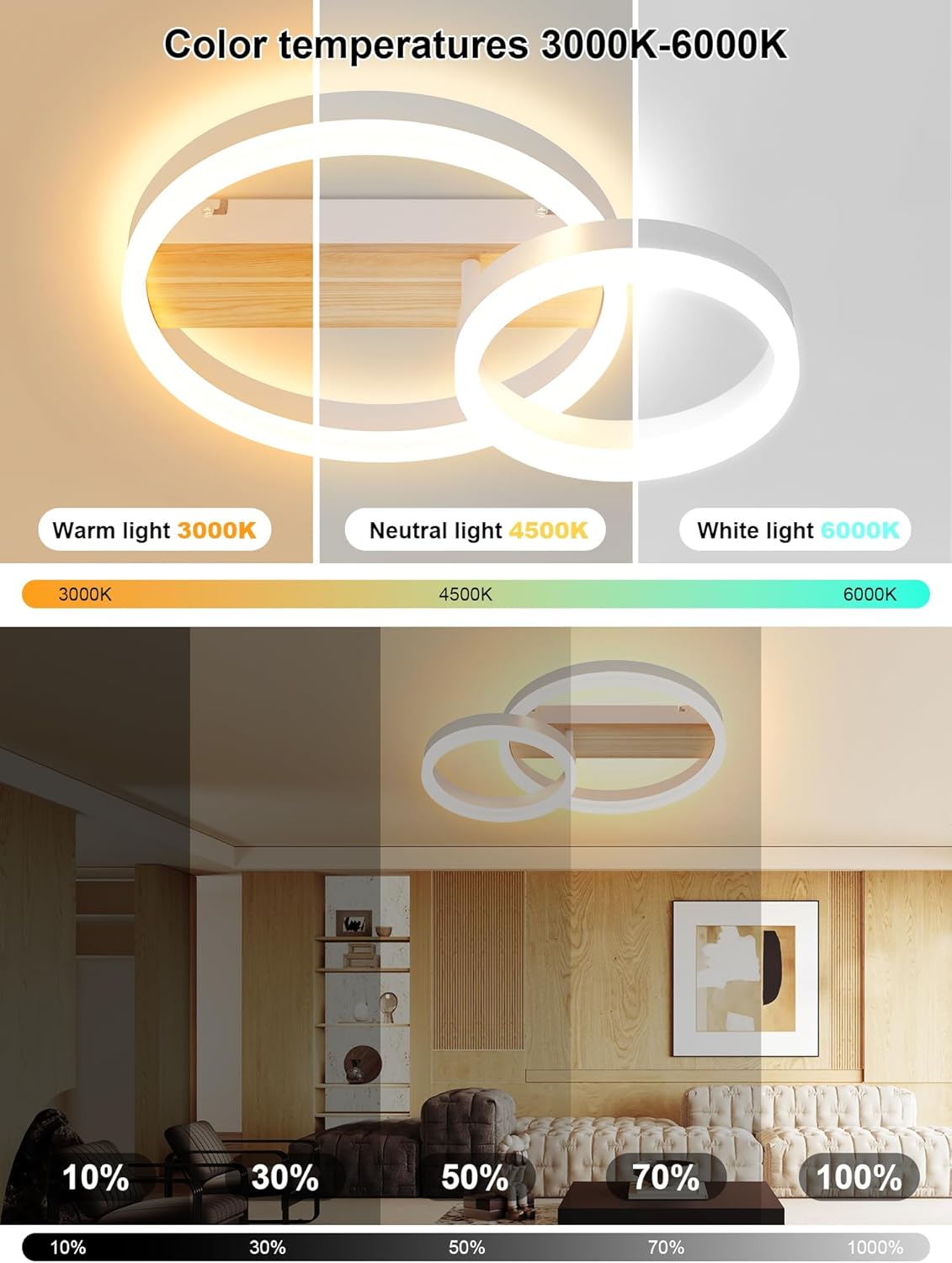 Plafoniera LED Soffitto Dimmerabile 22W 40cm - immagine 2