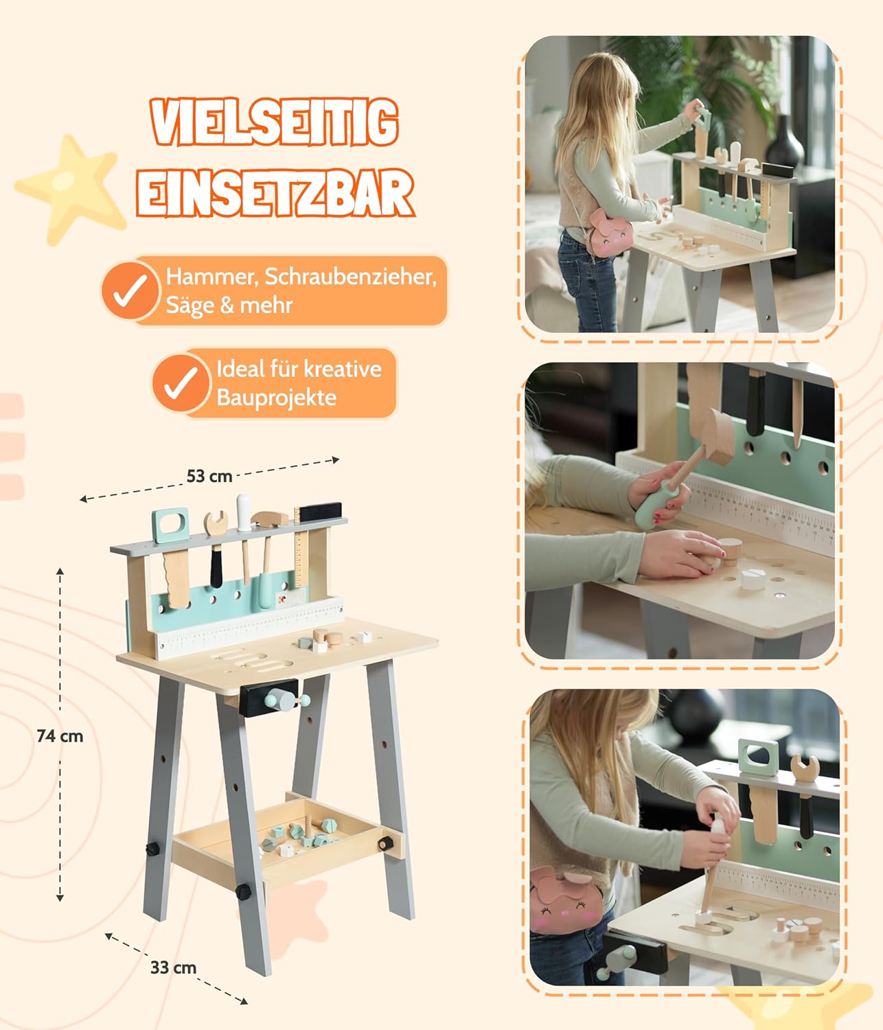 Bayer Chic 2000 - Banco da Lavoro in Legno per Bambini - immagine 5