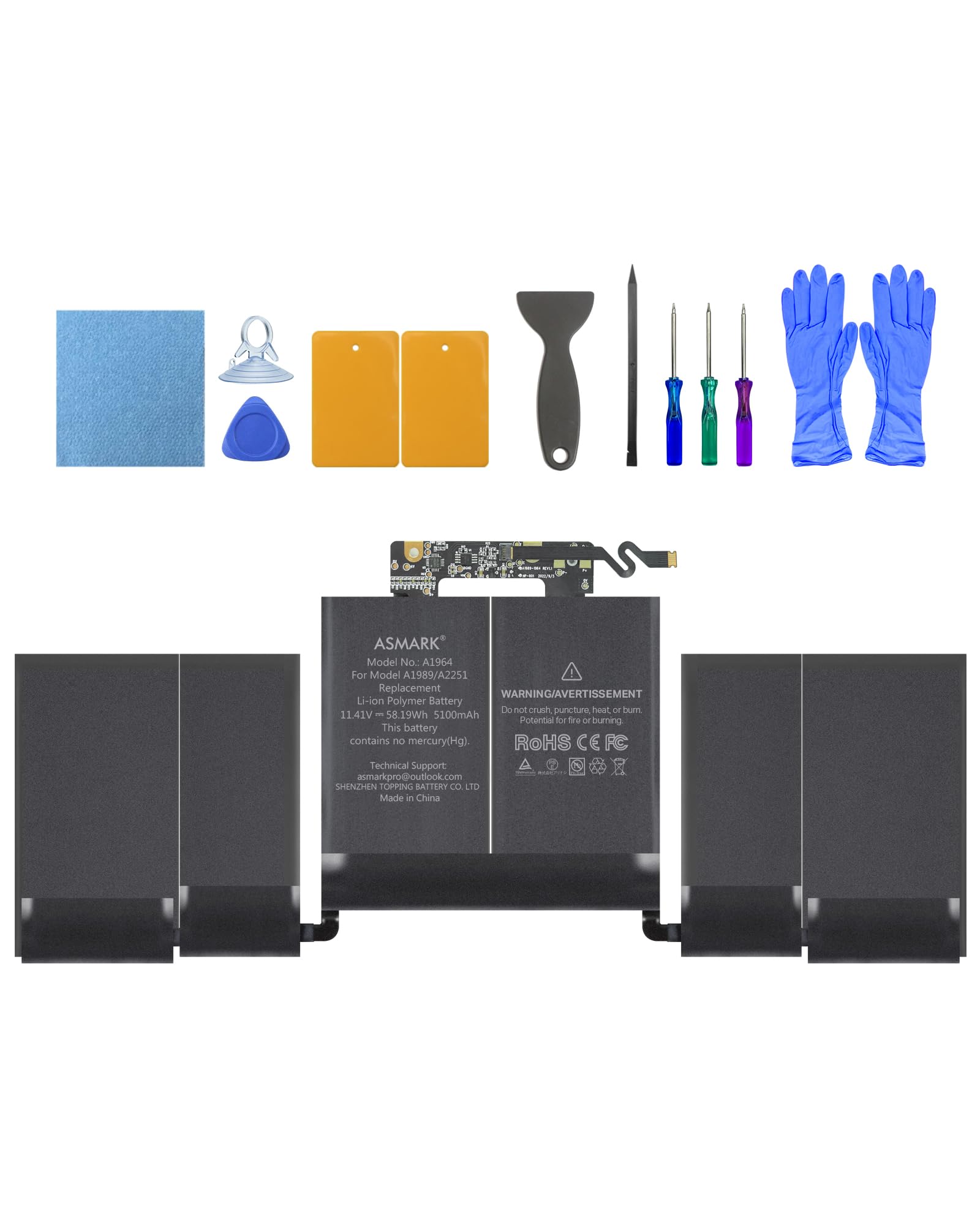 ASMARK Sostituzione della batteria A1964 per MacBook Pro 13" A2251 (2020)