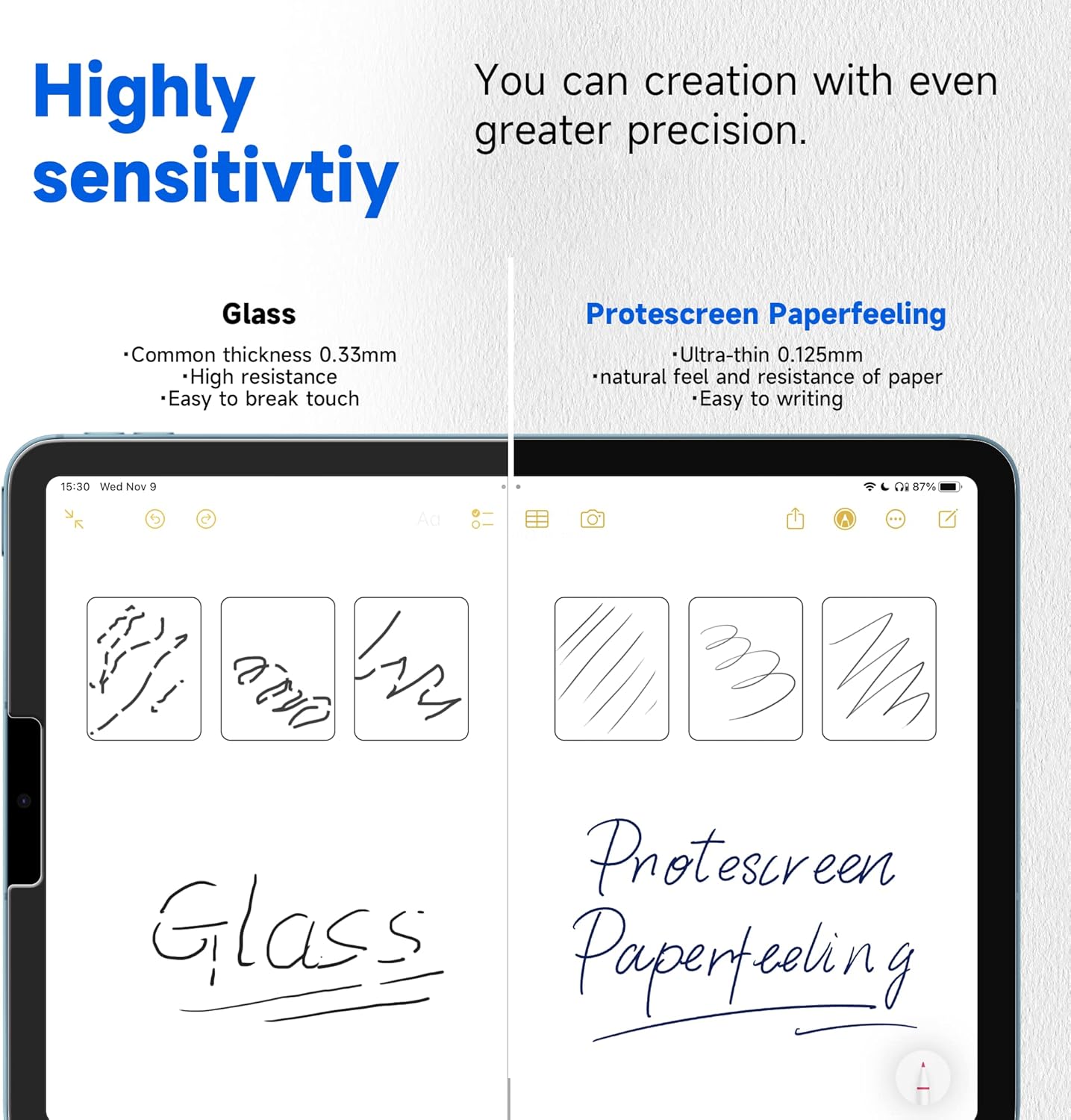 2 Pezzi Pellicola Effetto Carta per iPad A16 10.9" (2025/2022) - immagine 3