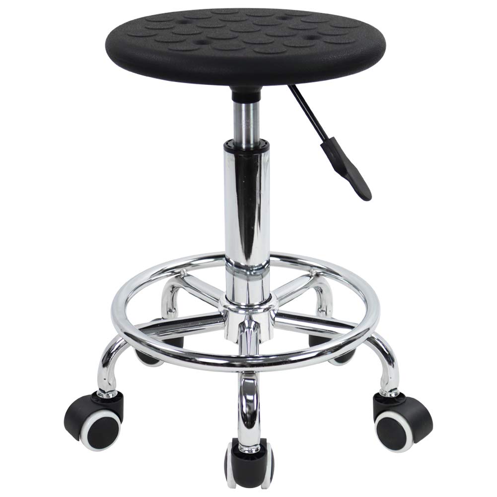 Kktoner Sgabello Girevole in Schiuma PU, Nero