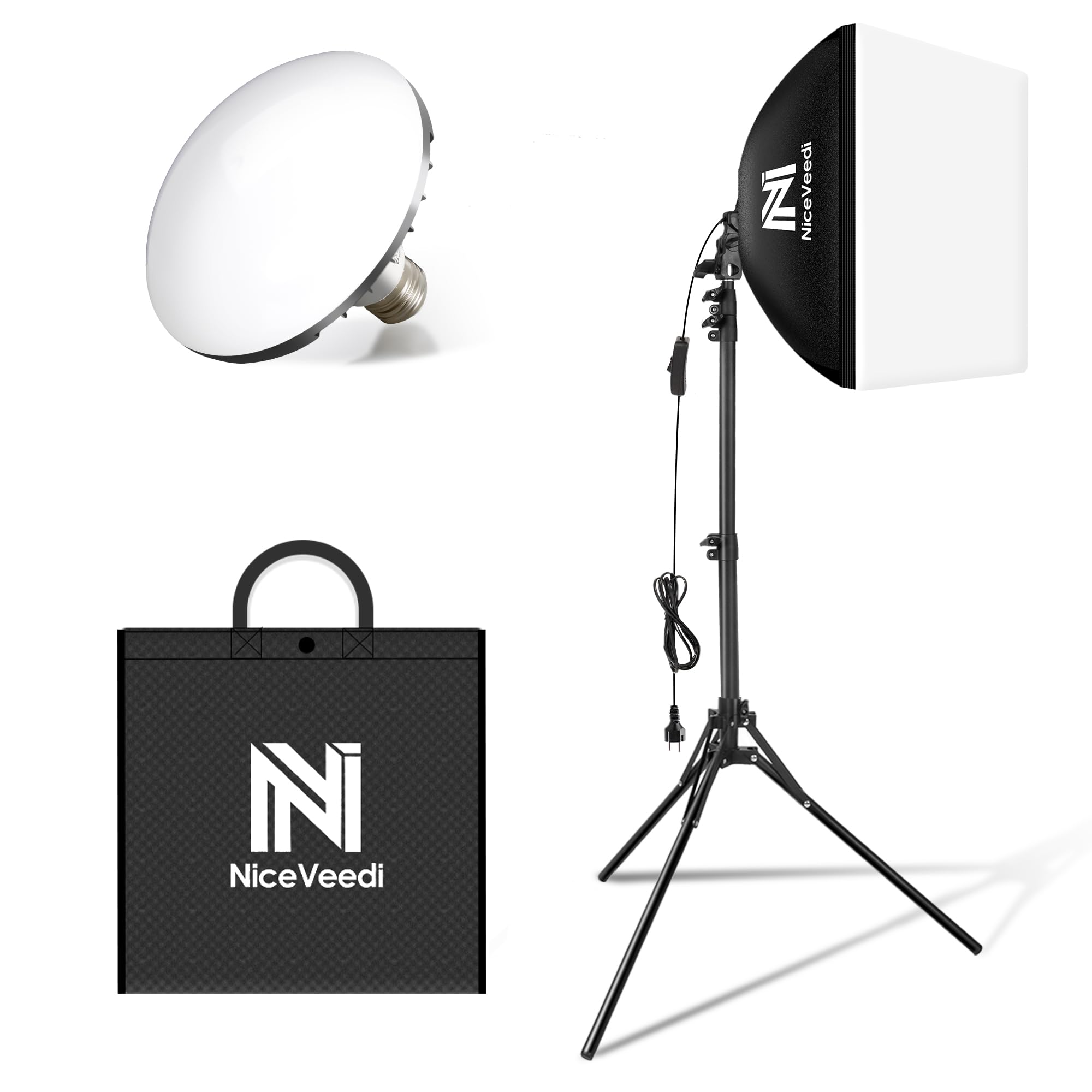Softbox LED 50W 40x40 cm con Treppiede 150 cm